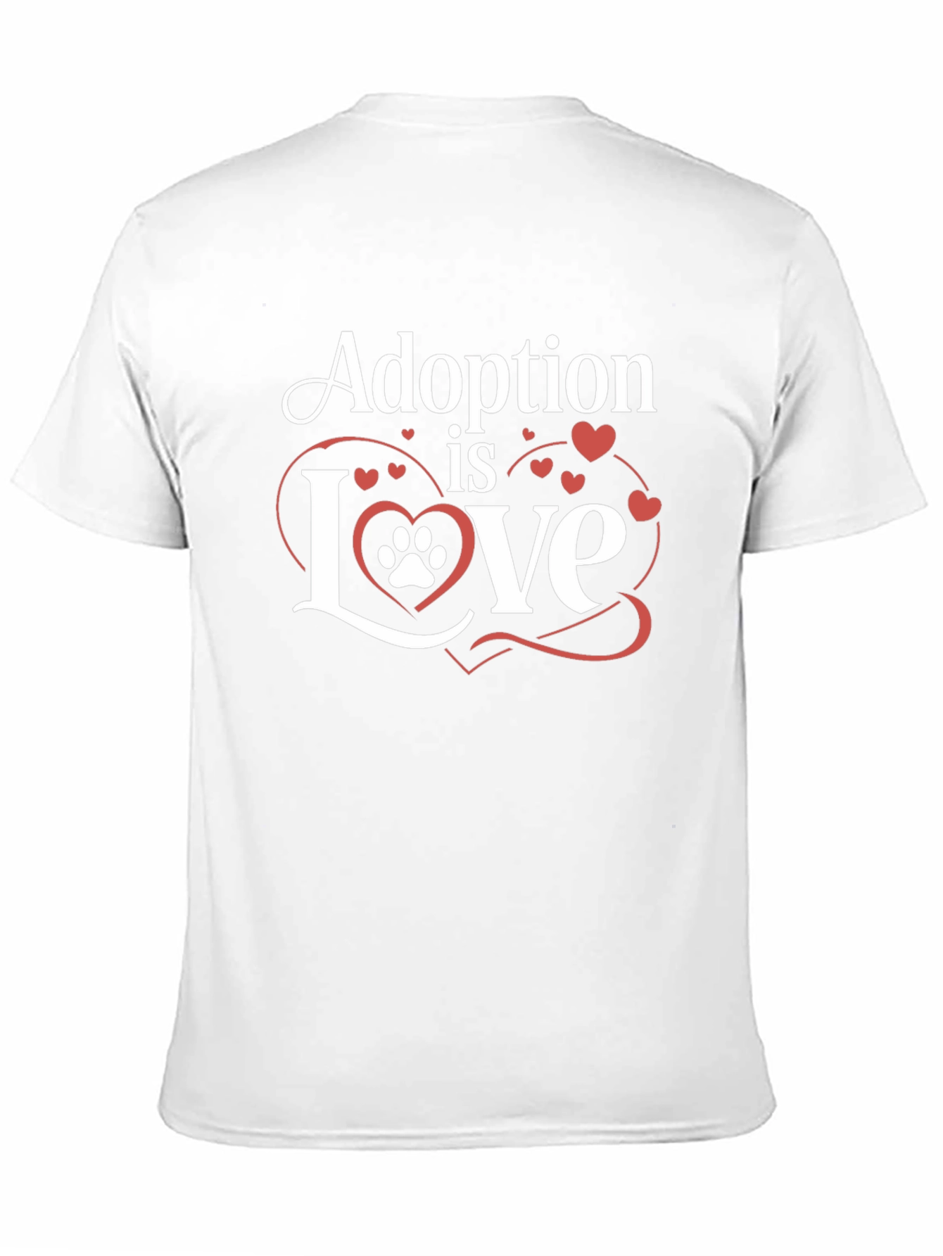 Adoption is Love Paw Print Heart T-Shirt