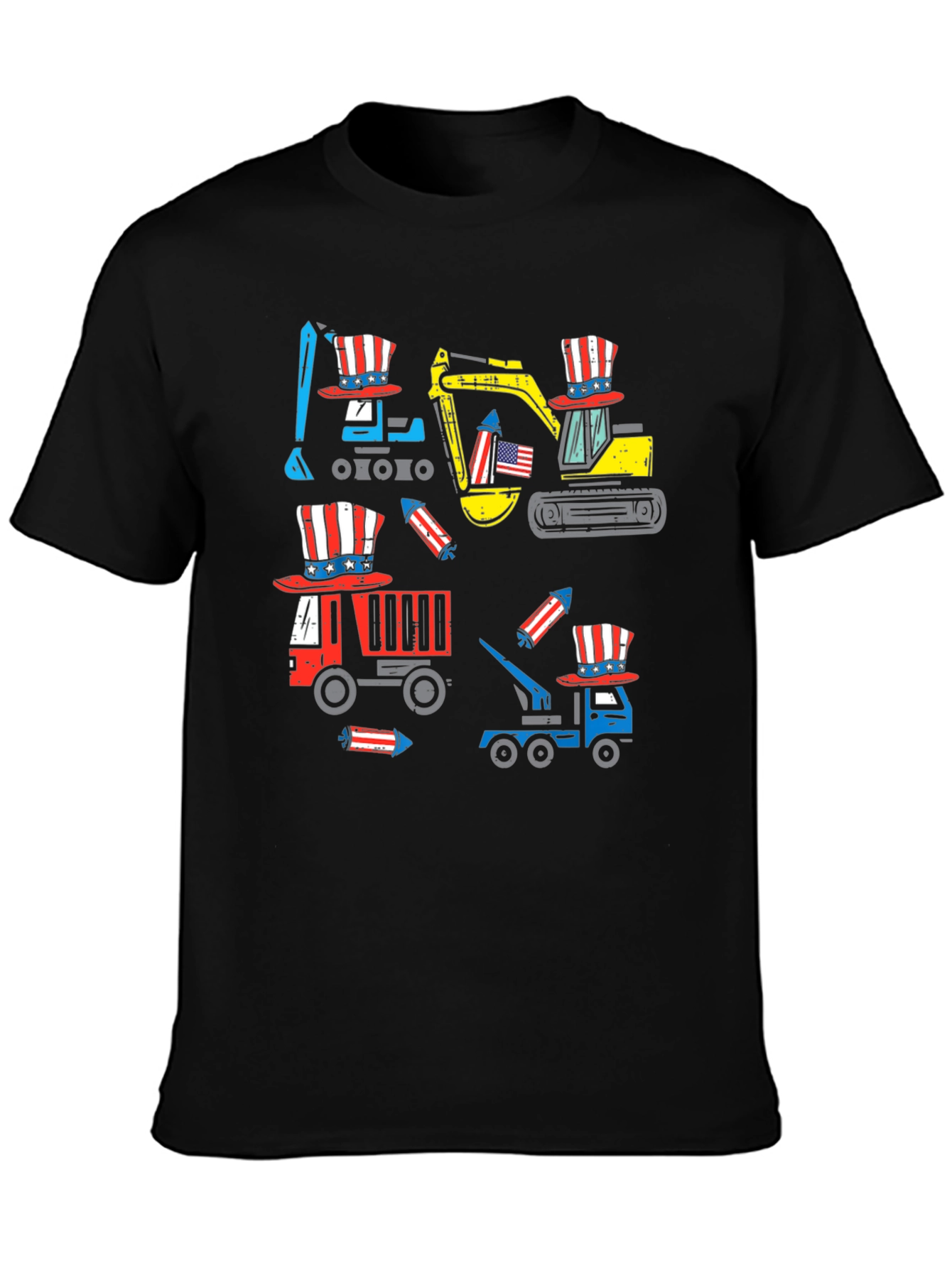 Patriotic Construction Truck T-Shirt