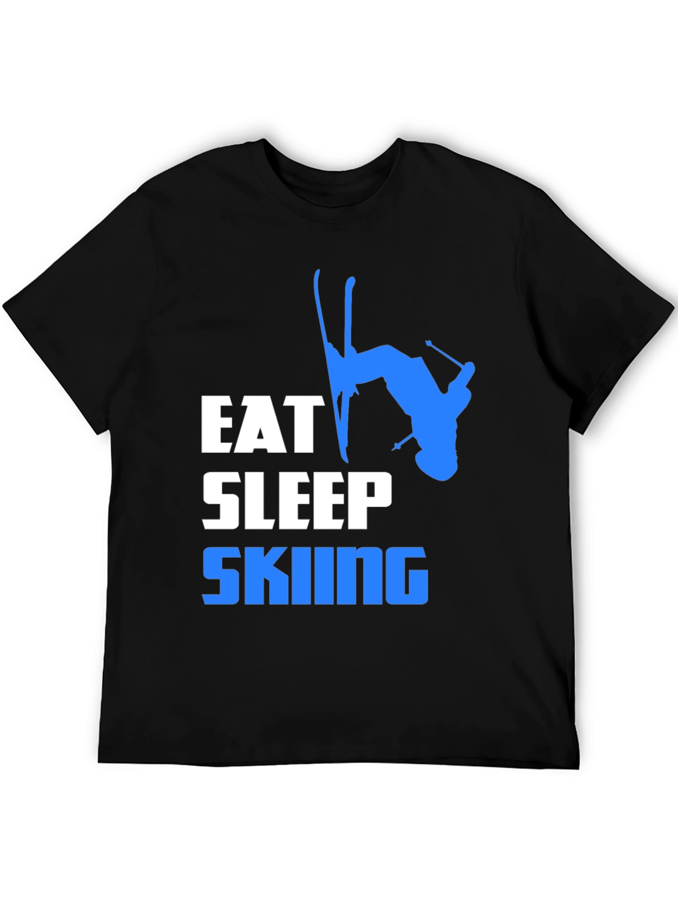 Eat Sleep Skiing Graphic T-Shirt - Black