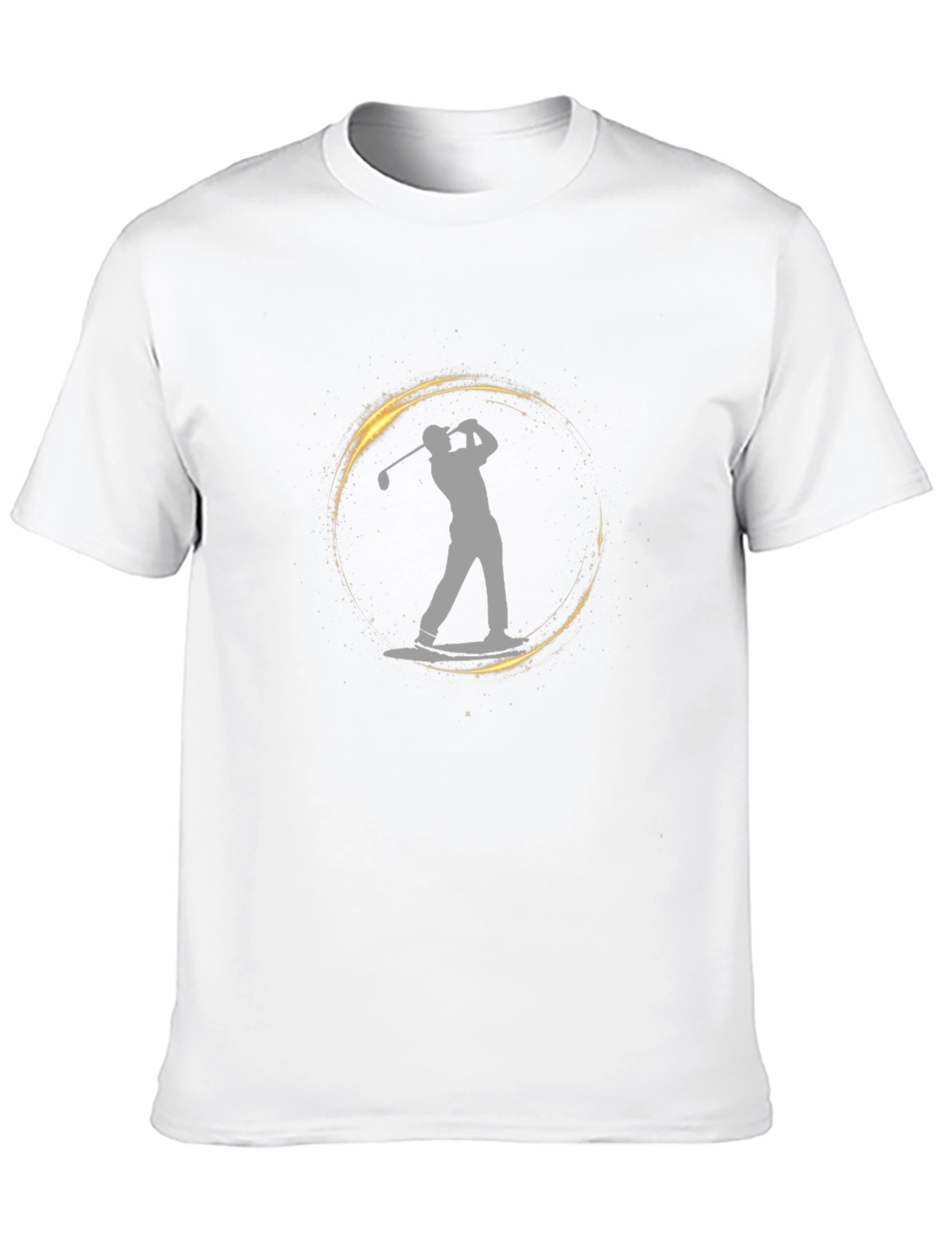 Golfer Silhouette Graphic Tee - Stylish Black Cotton Blend