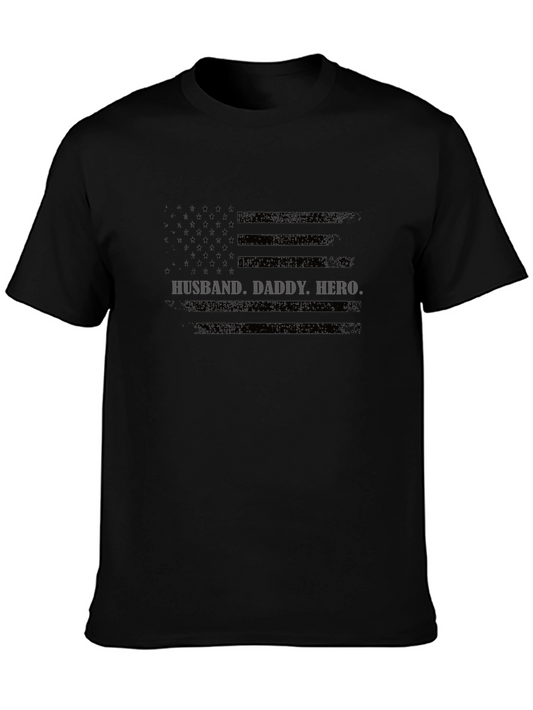 Husband Daddy Hero Flag T-Shirt
