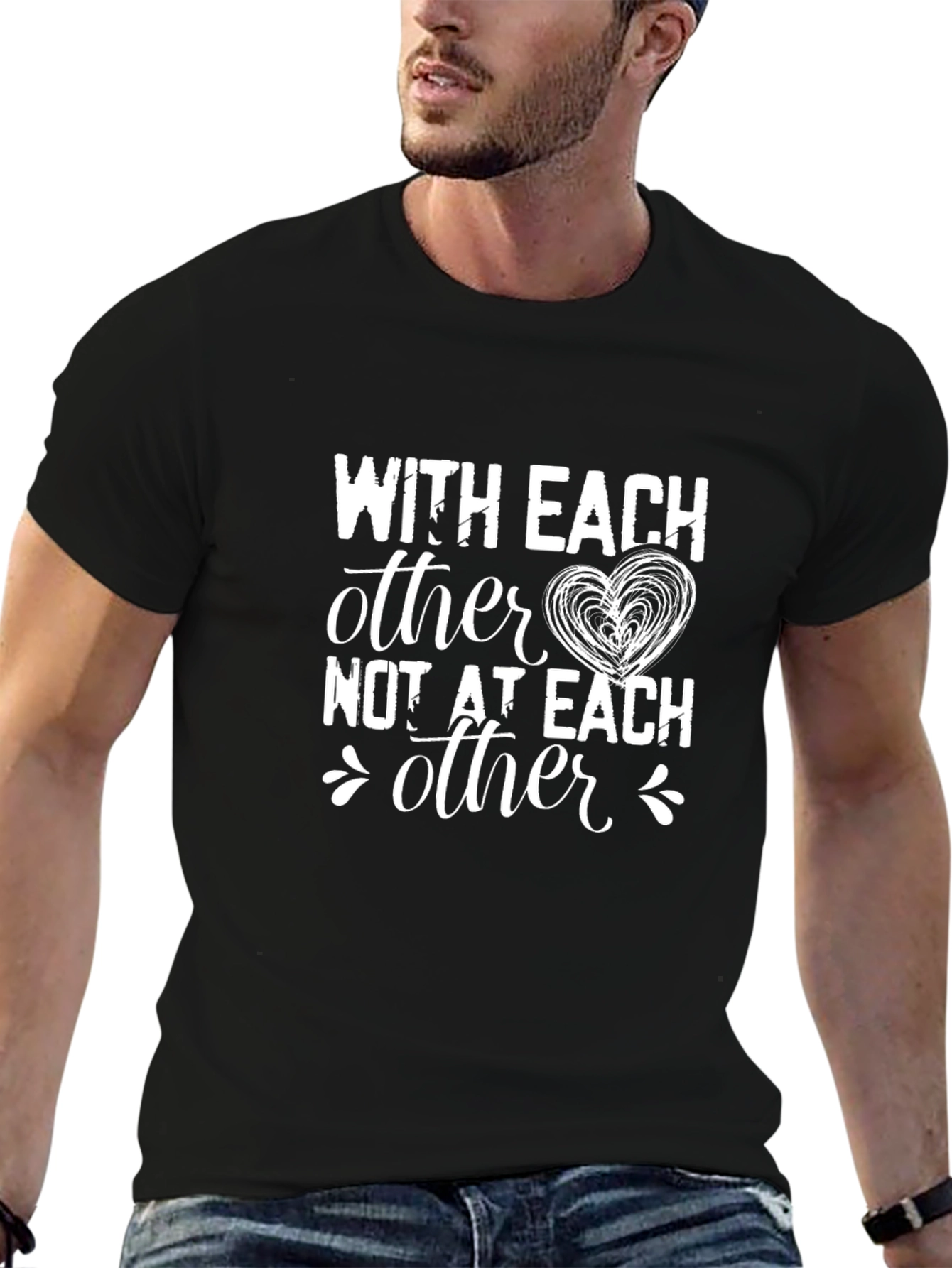 With Each Other Graphic Tee - Black Cotton