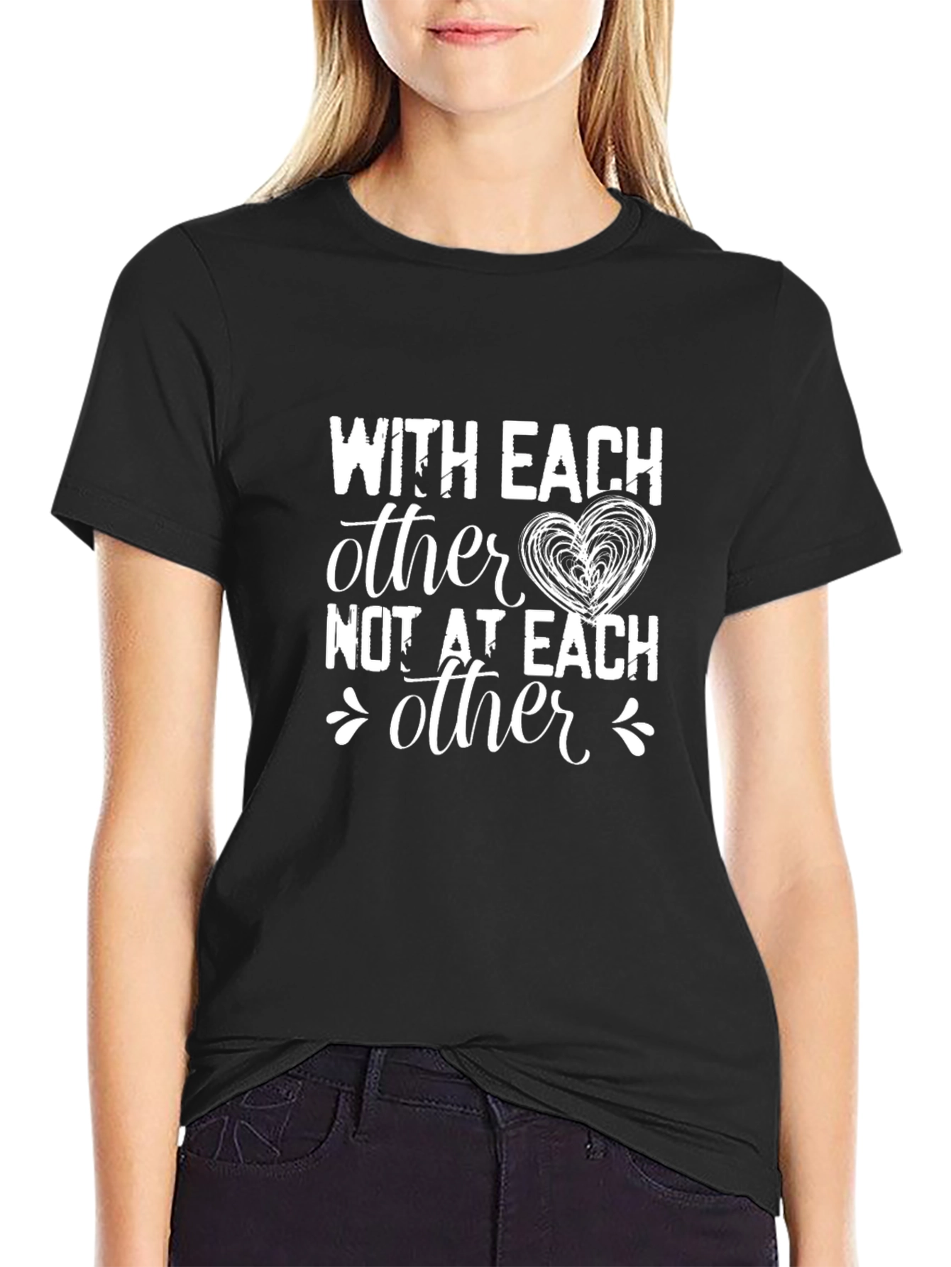 With Each Other Graphic Tee - Black Cotton