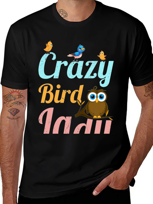 Crazy Bird Lady T-Shirt Cute Owl Design