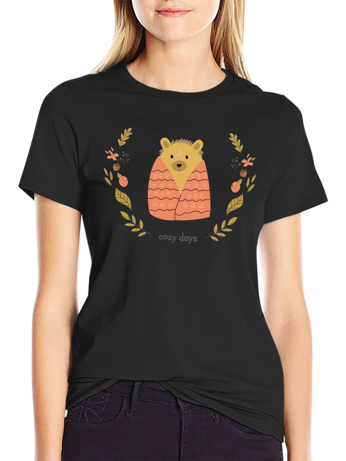 Cozy Days Bear Graphic Tee - Comfort Fit