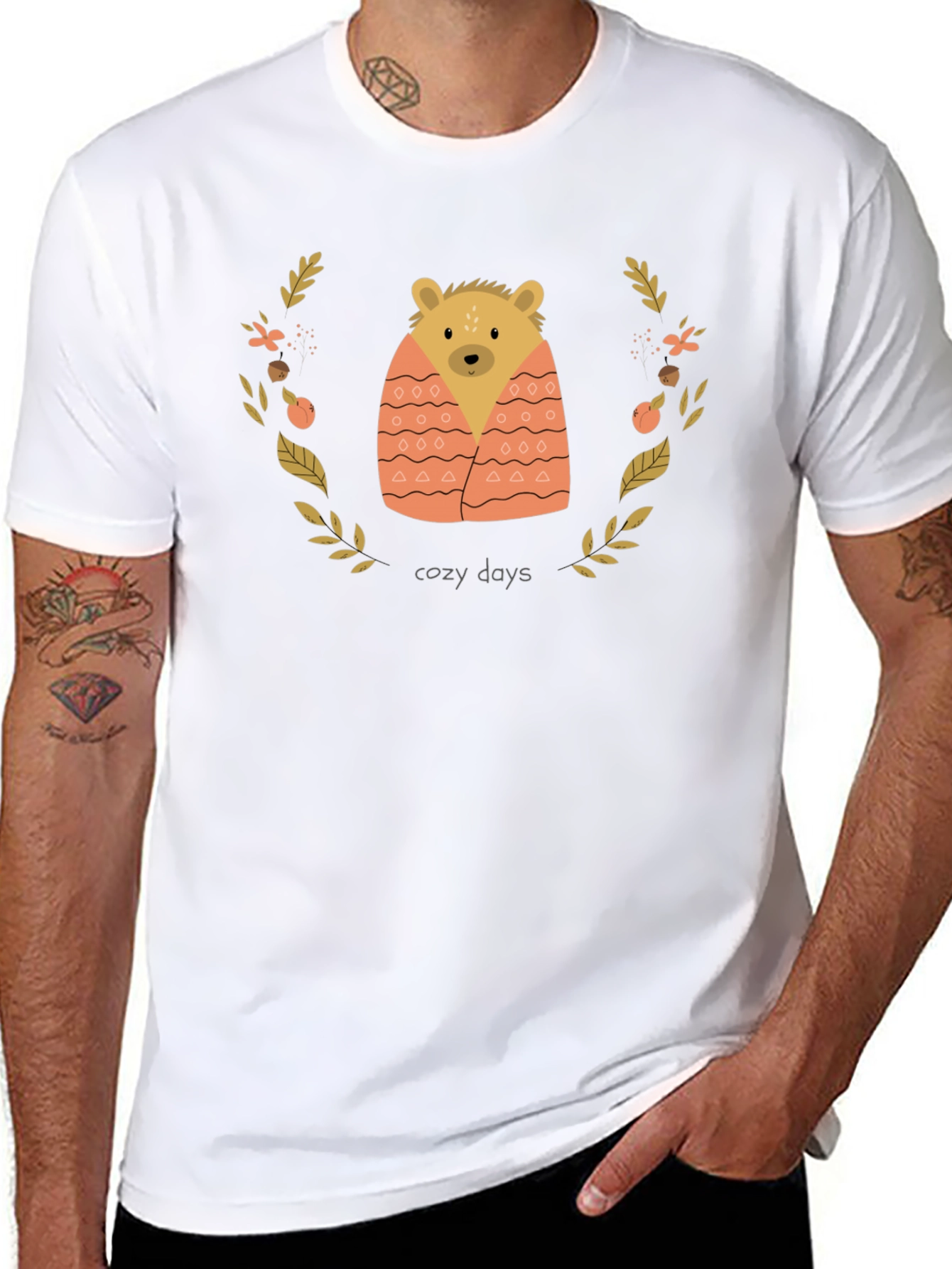 Cozy Days Bear Graphic Tee - Comfort Fit