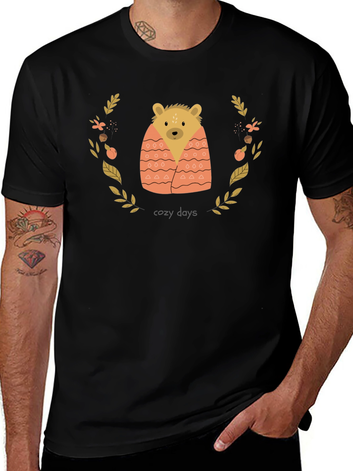 Cozy Days Bear Graphic Tee - Comfort Fit