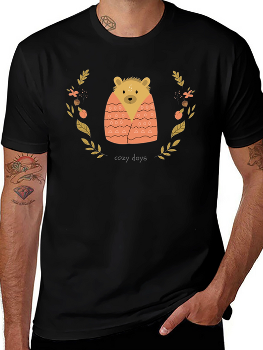 Cozy Days Bear Graphic Tee - Comfort Fit