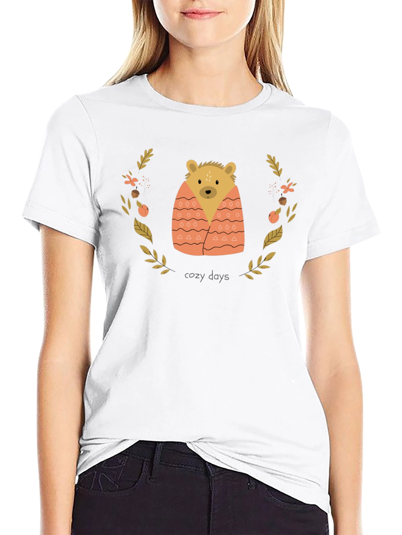 Cozy Days Bear Graphic Tee - Comfort Fit