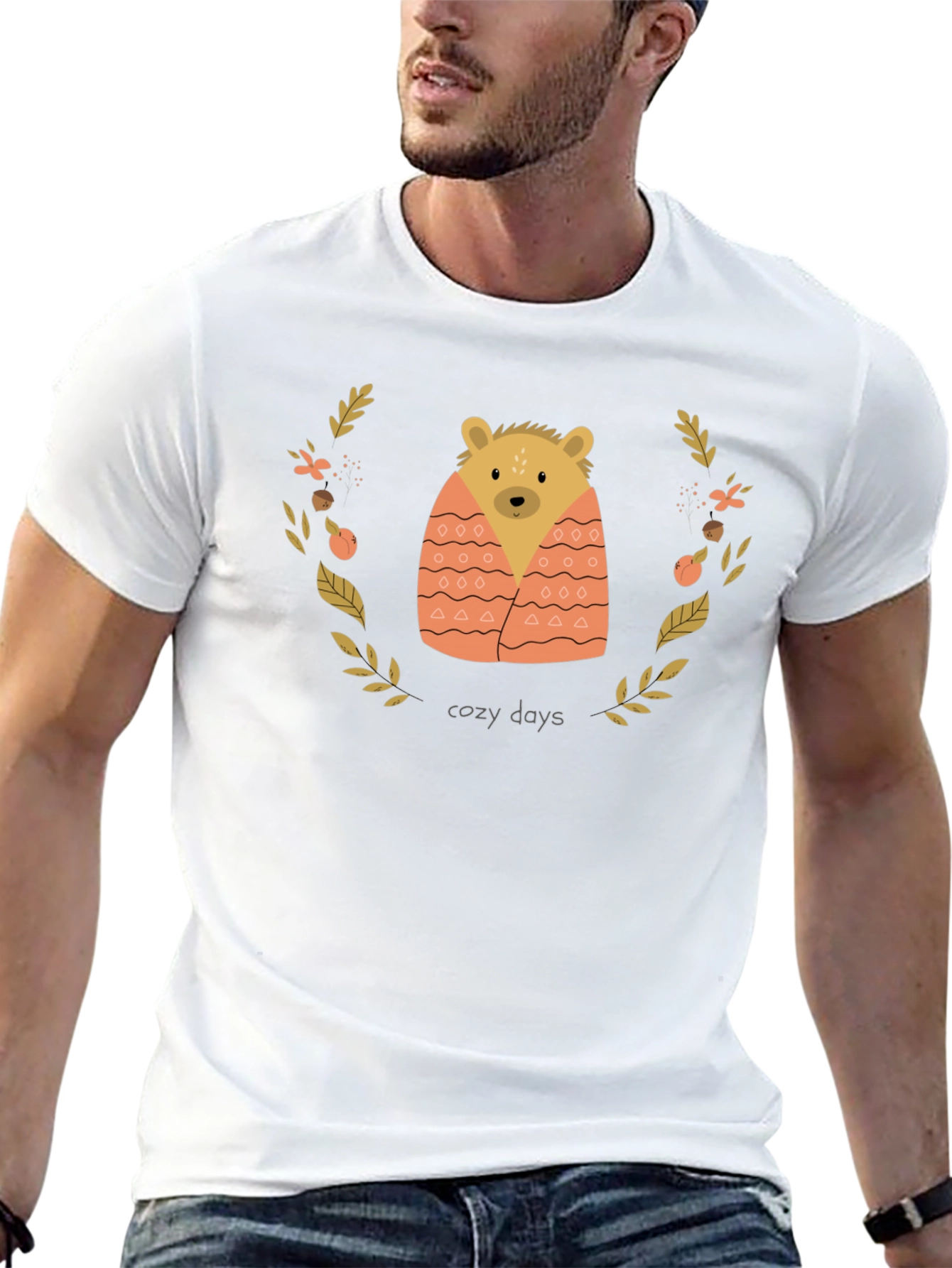Cozy Days Bear Graphic Tee - Comfort Fit