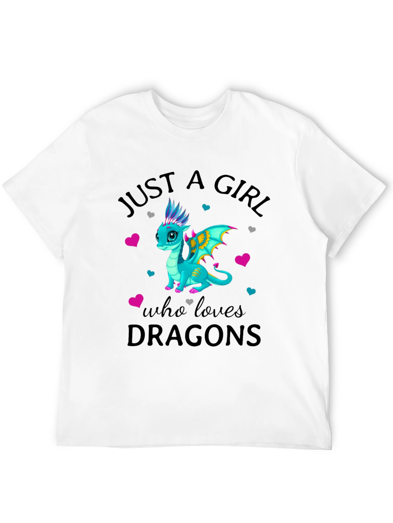 Just a Girl Who Loves Dragons Black T-Shirt