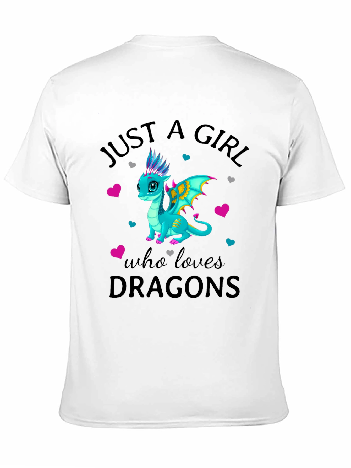 Just a Girl Who Loves Dragons Black T-Shirt