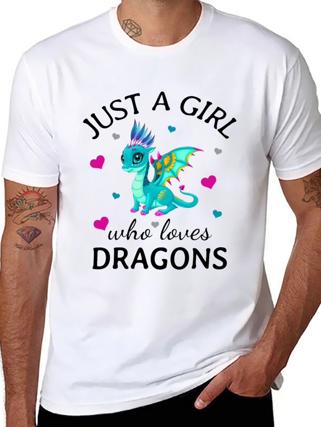 Just a Girl Who Loves Dragons Black T-Shirt