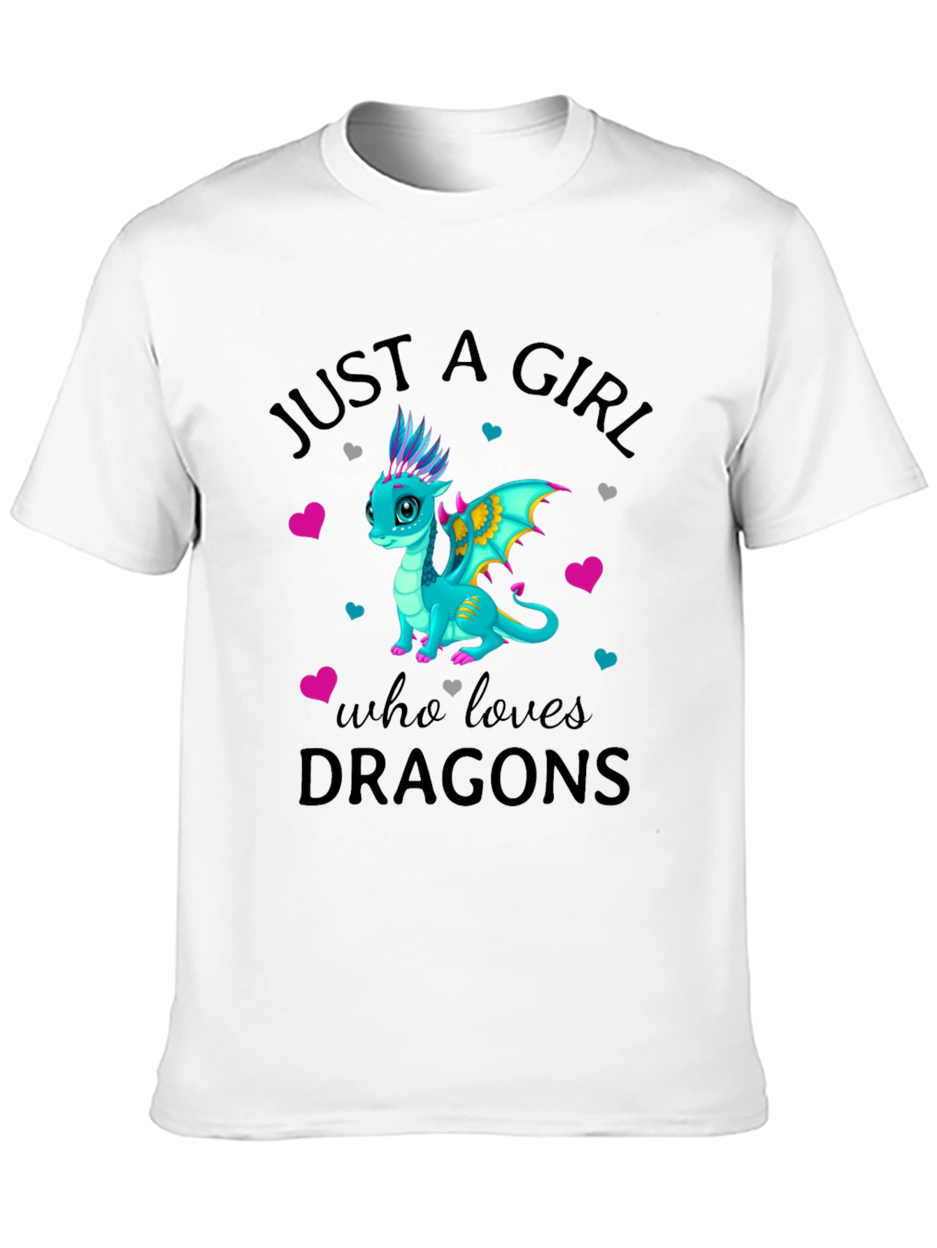 Just a Girl Who Loves Dragons Black T-Shirt