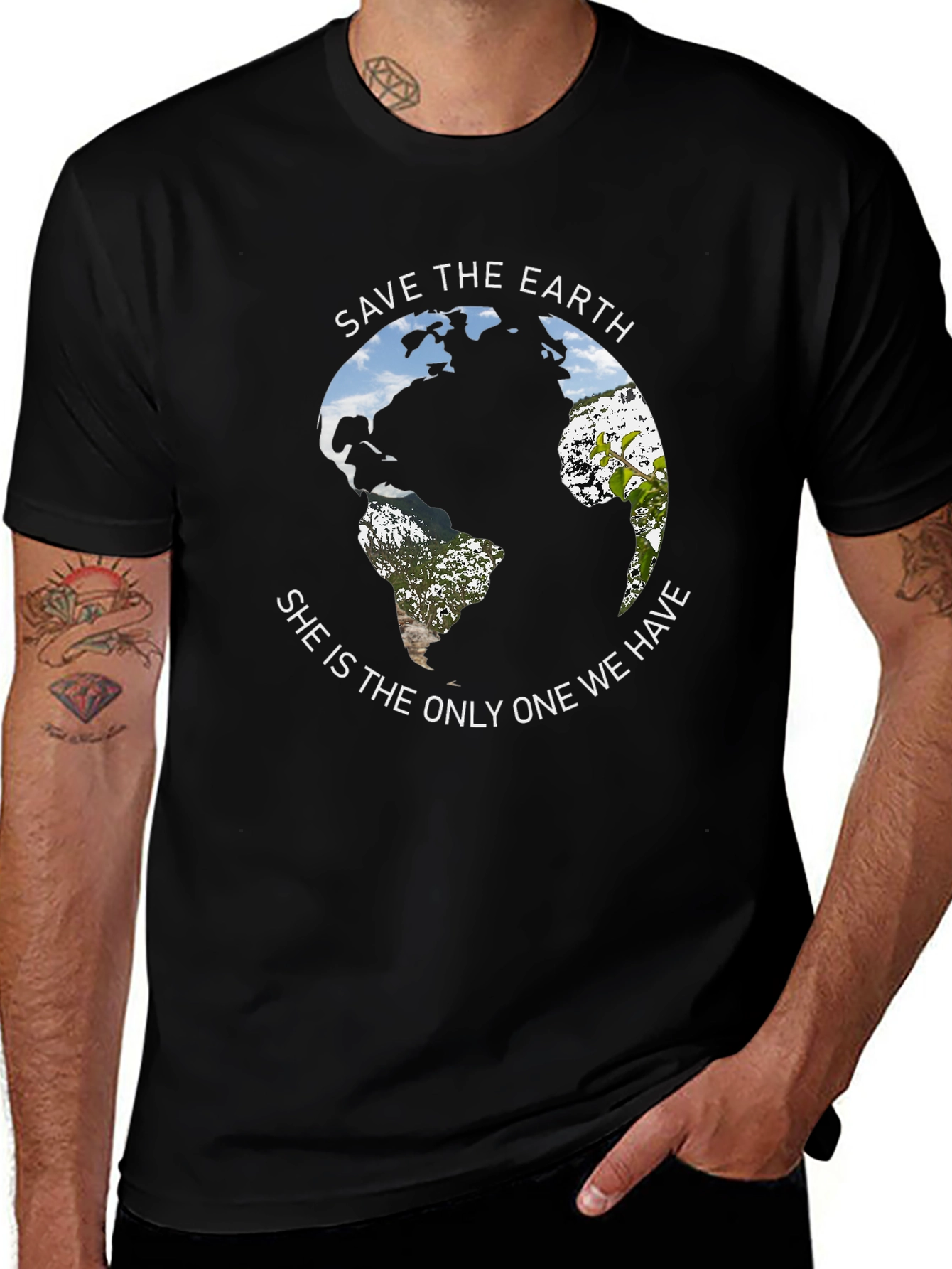 Save the Earth Graphic T-Shirt - Black