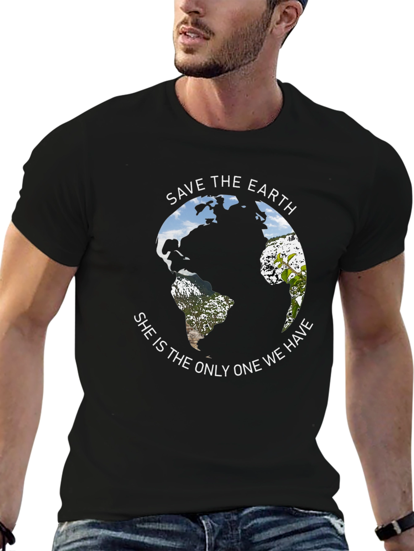 Save the Earth Graphic T-Shirt - Black