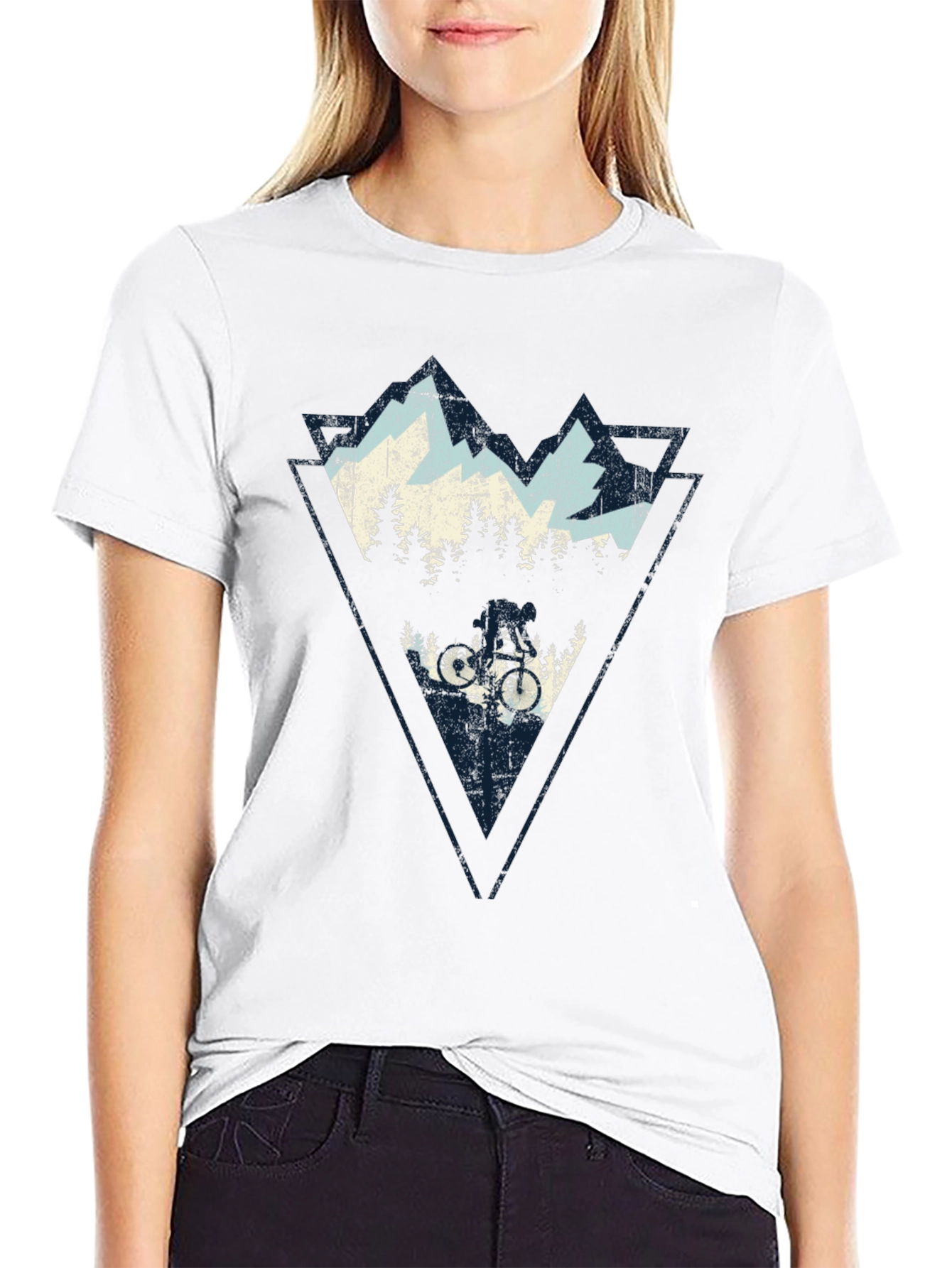 Mountain Biking Graphic Tee - Black