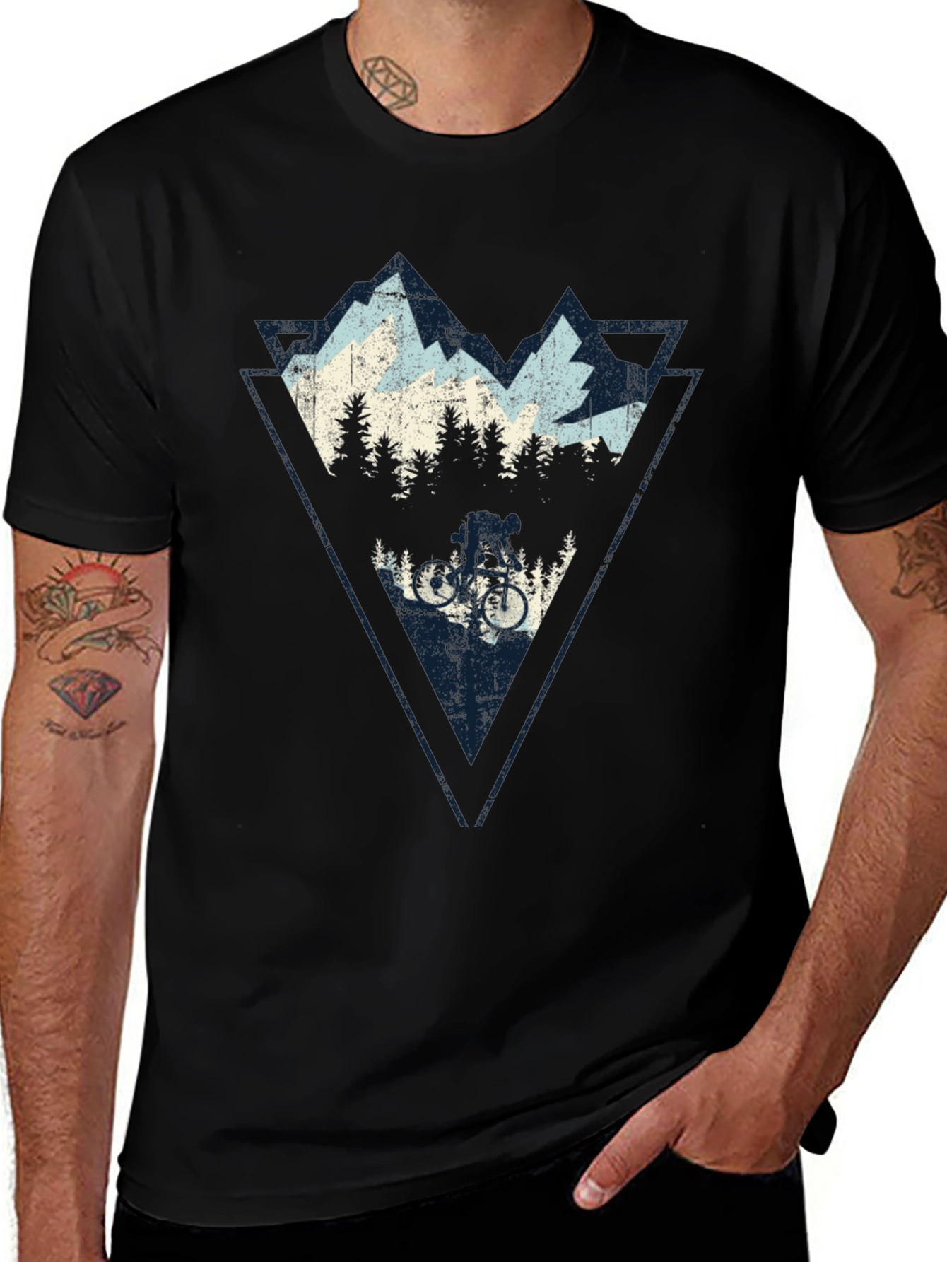 Mountain Biking Graphic Tee - Black