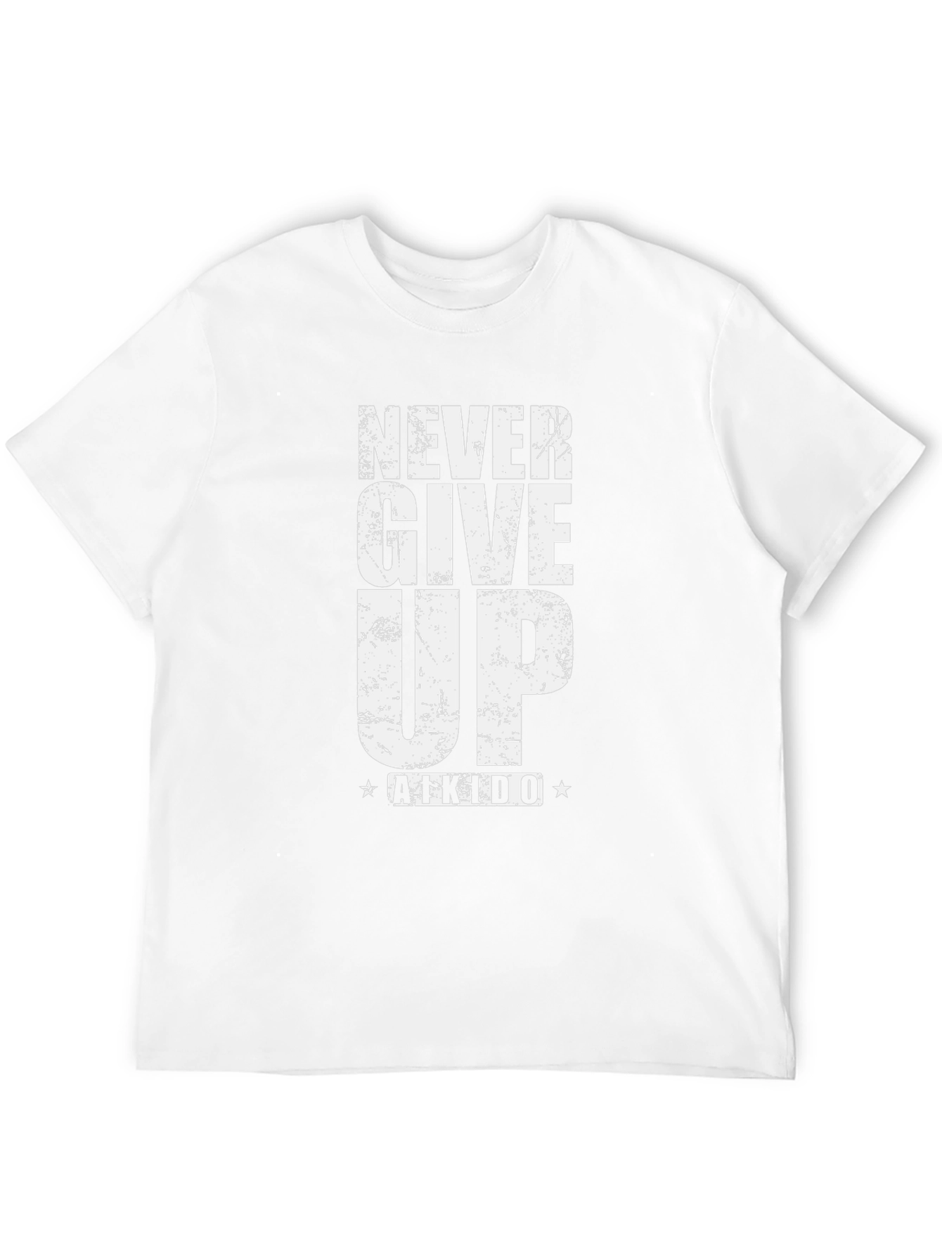 Never Give Up Aikido Black T-Shirt