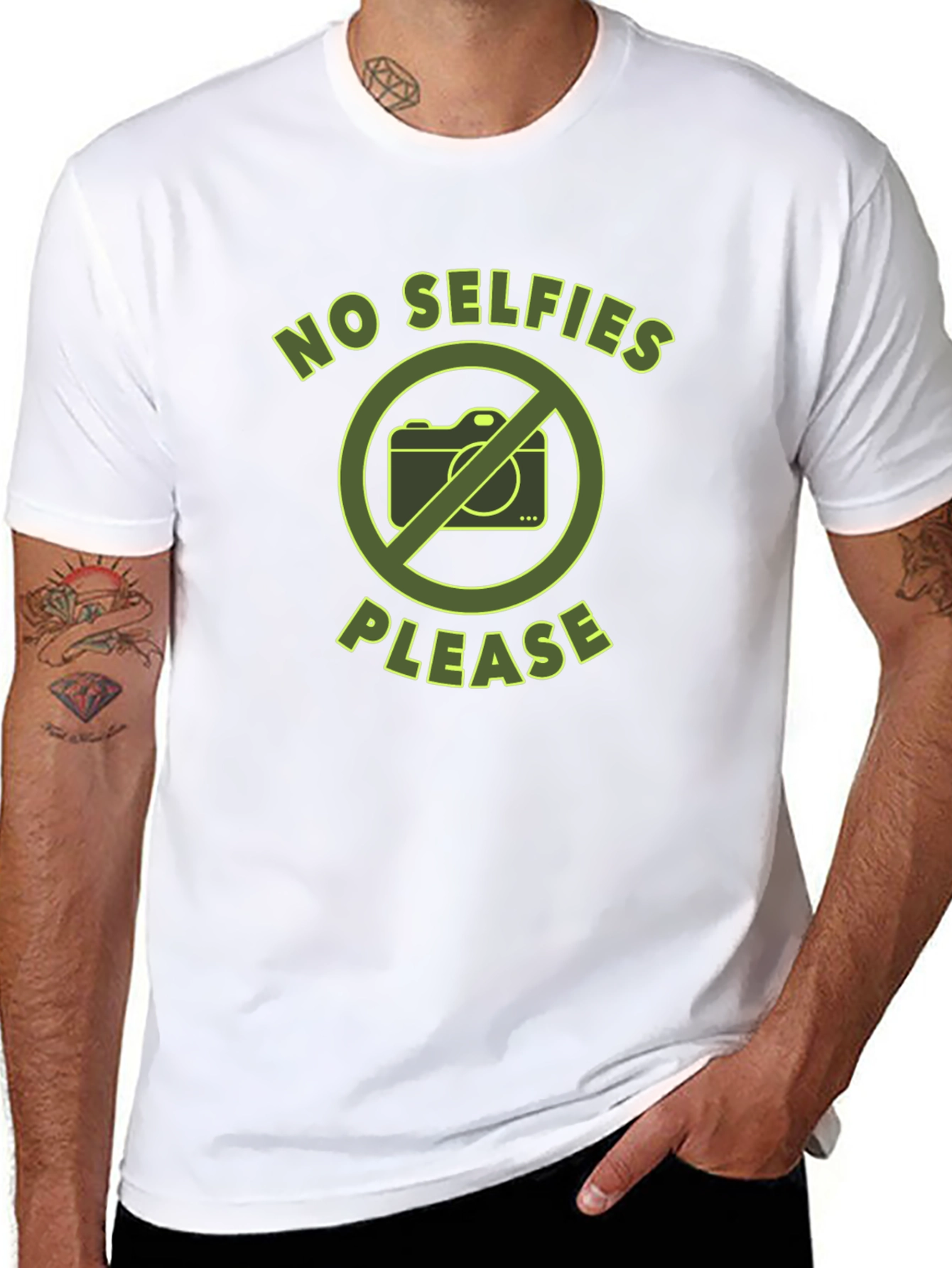 No Selfies Please Graphic Tee - Anti-Selfie Shirt