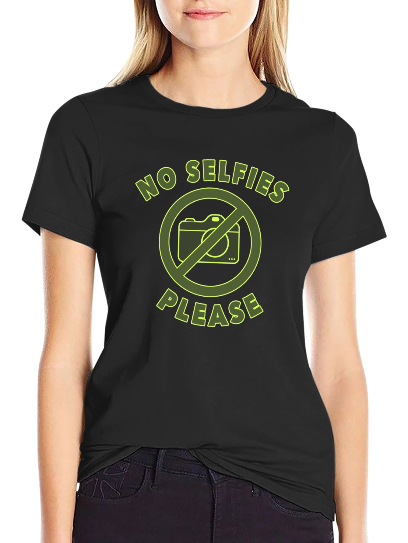 No Selfies Please Graphic Tee - Anti-Selfie Shirt