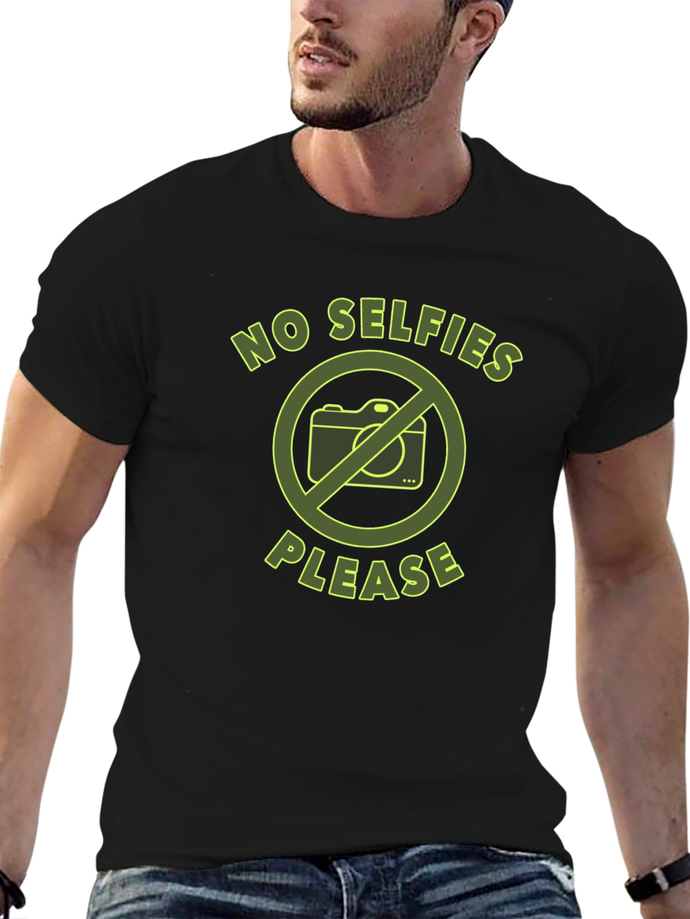 No Selfies Please Graphic Tee - Anti-Selfie Shirt