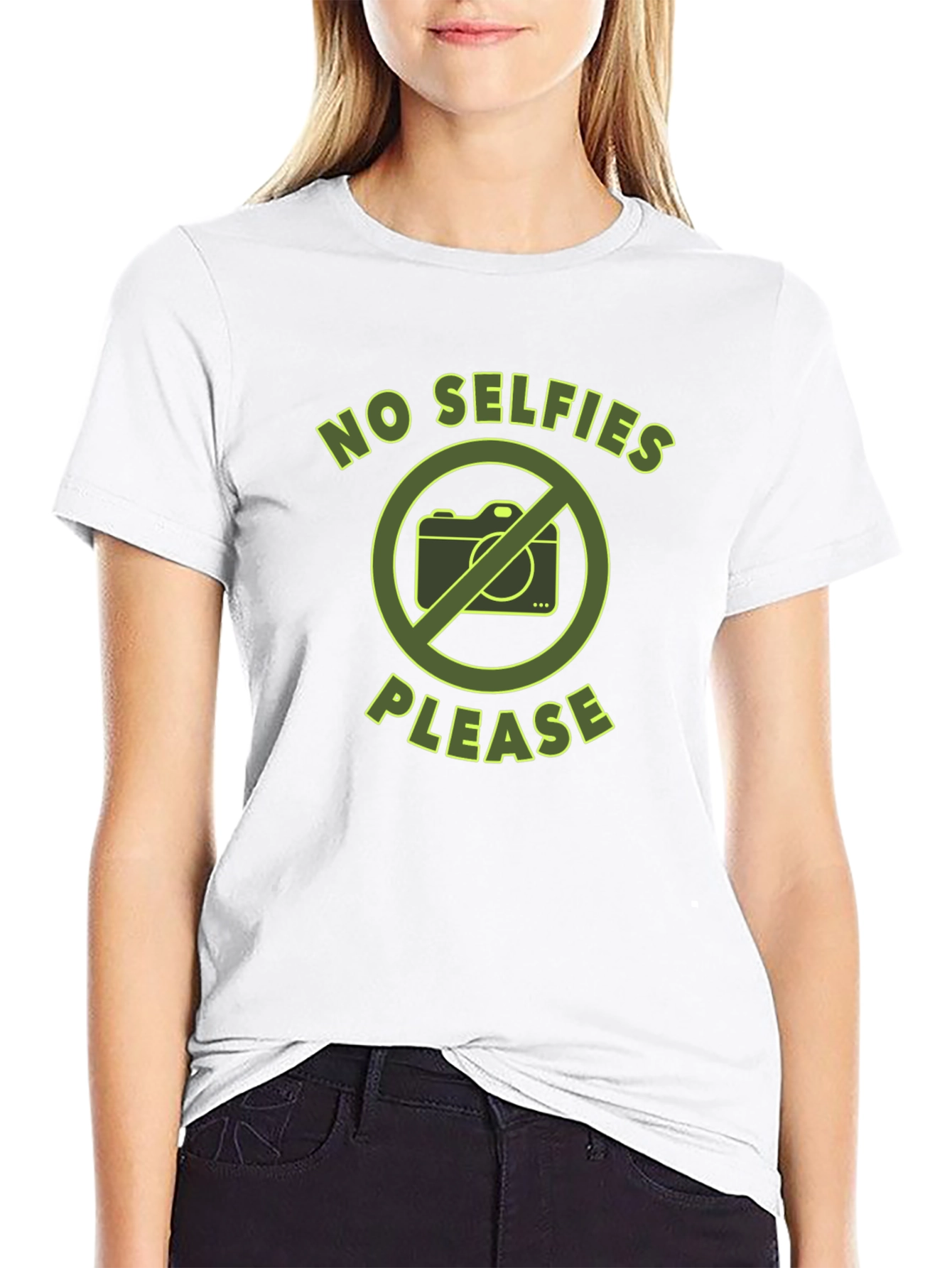 No Selfies Please Graphic Tee - Anti-Selfie Shirt