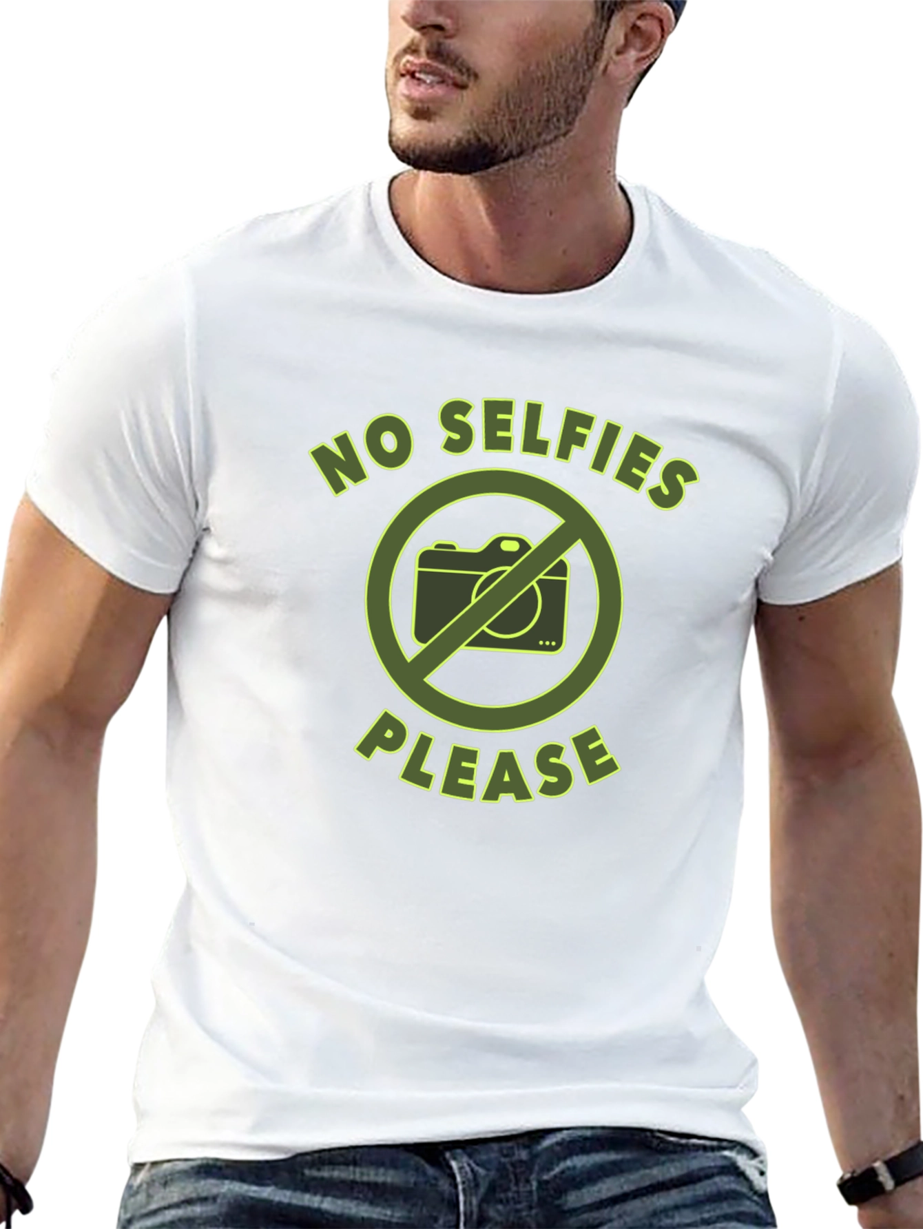 No Selfies Please Graphic Tee - Anti-Selfie Shirt