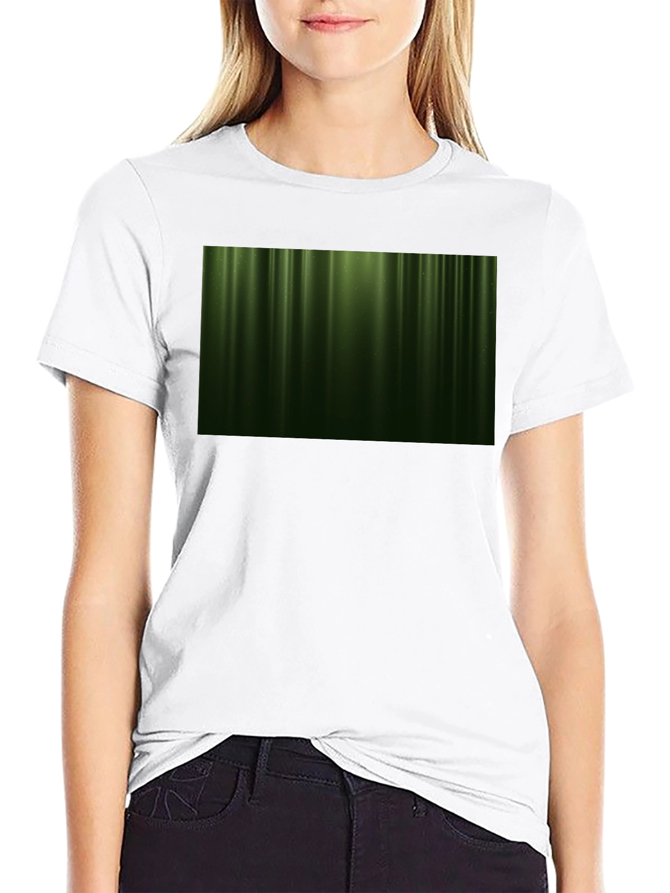 Abstract Green Forest Black T-Shirt
