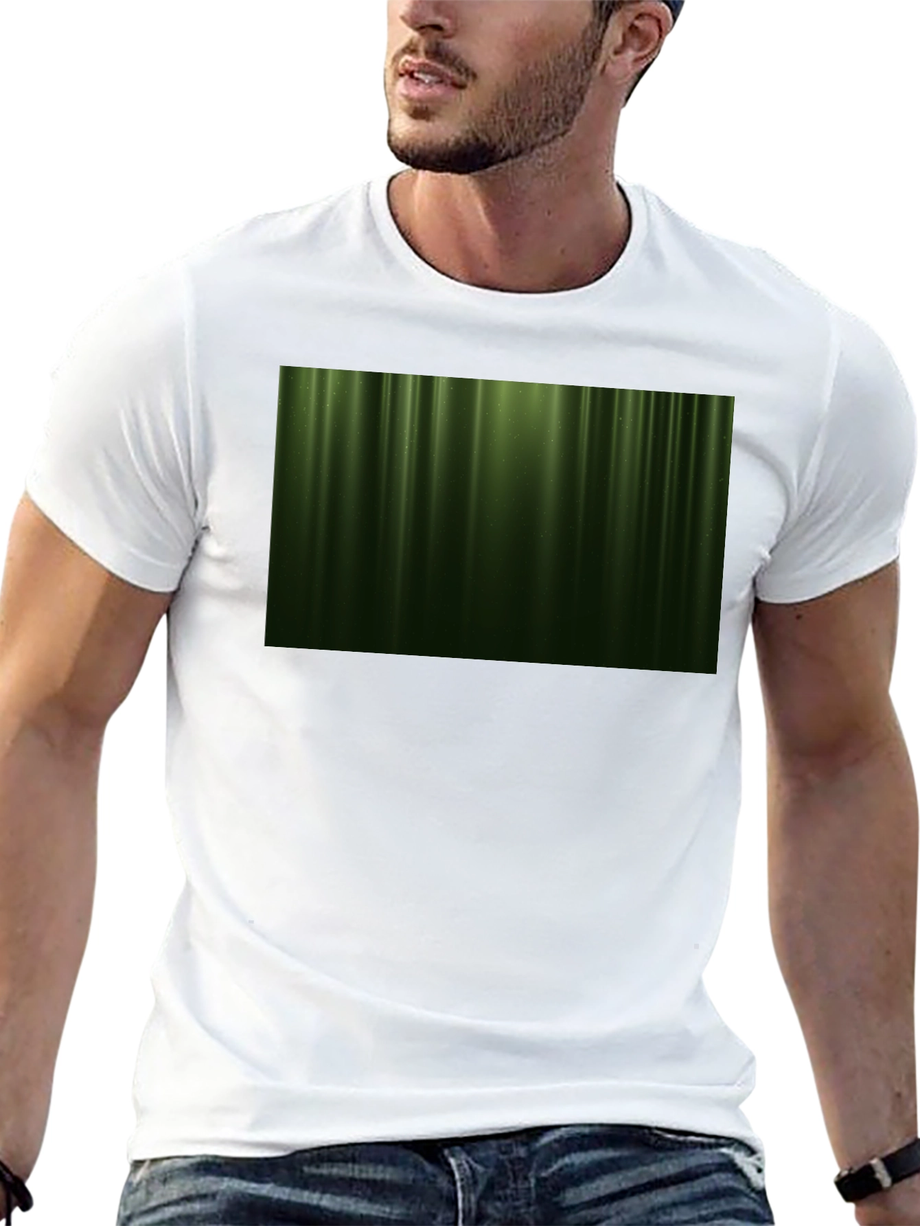 Abstract Green Forest Black T-Shirt
