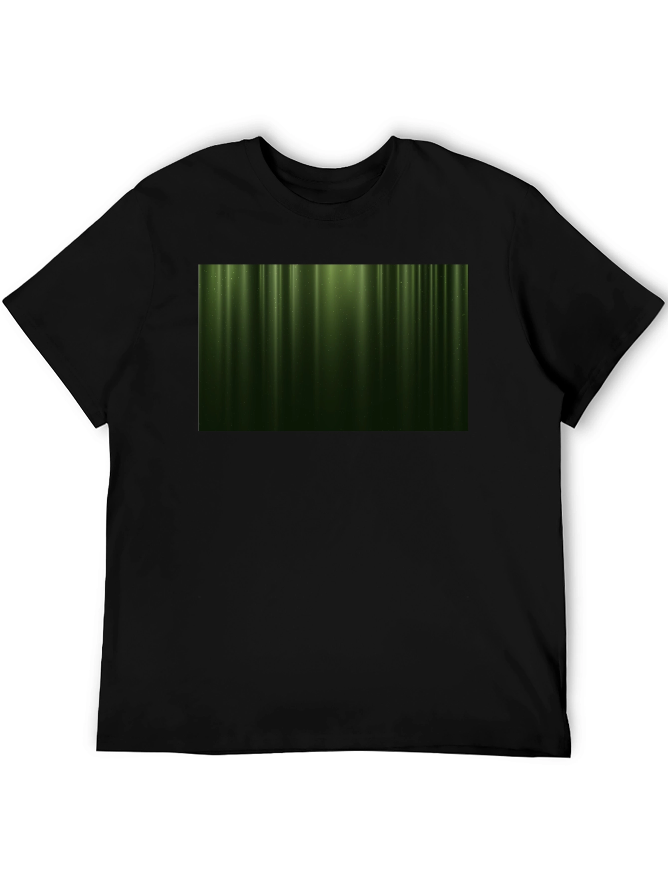 Abstract Green Forest Black T-Shirt