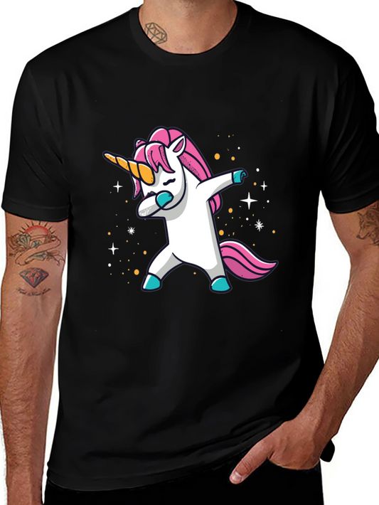 Dabbing Unicorn Black T-Shirt - Fun Graphic Tee