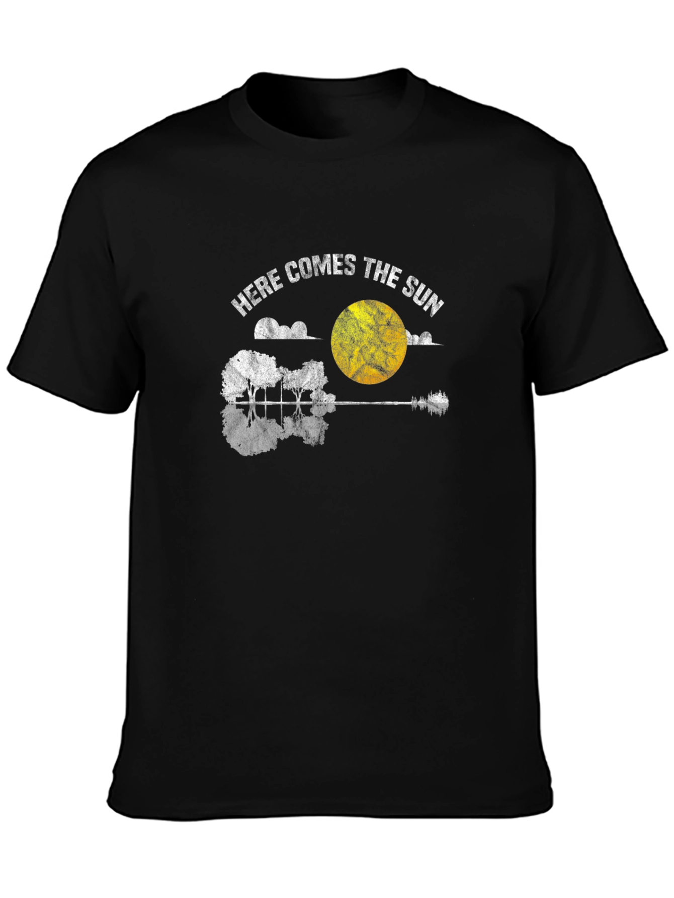 Here Comes the Sun Guitar Graphic Tee - Black