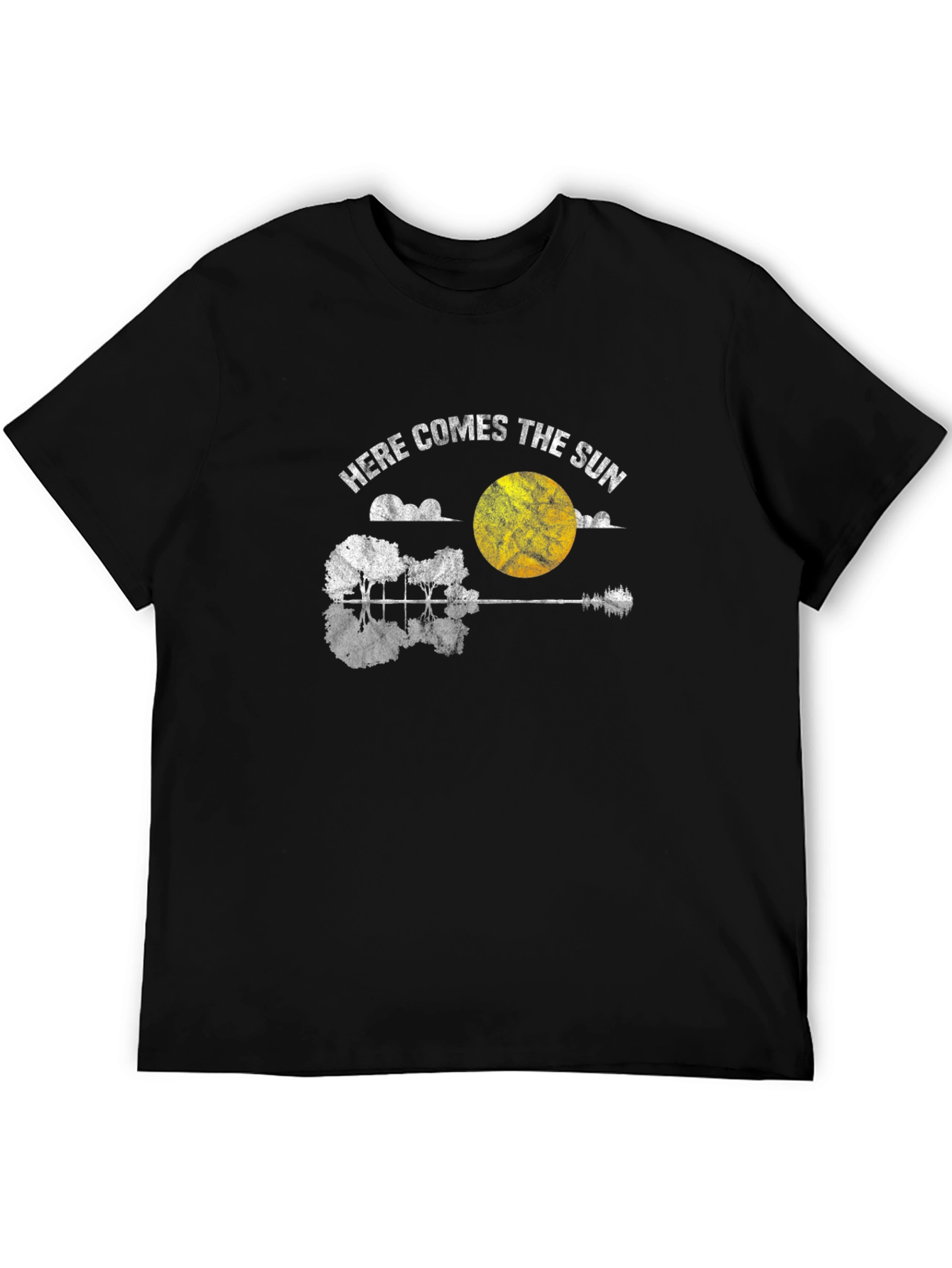 Here Comes the Sun Guitar Graphic Tee - Black