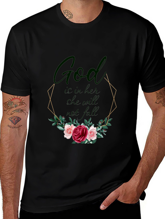 God Is In Her Tee - Floral Design