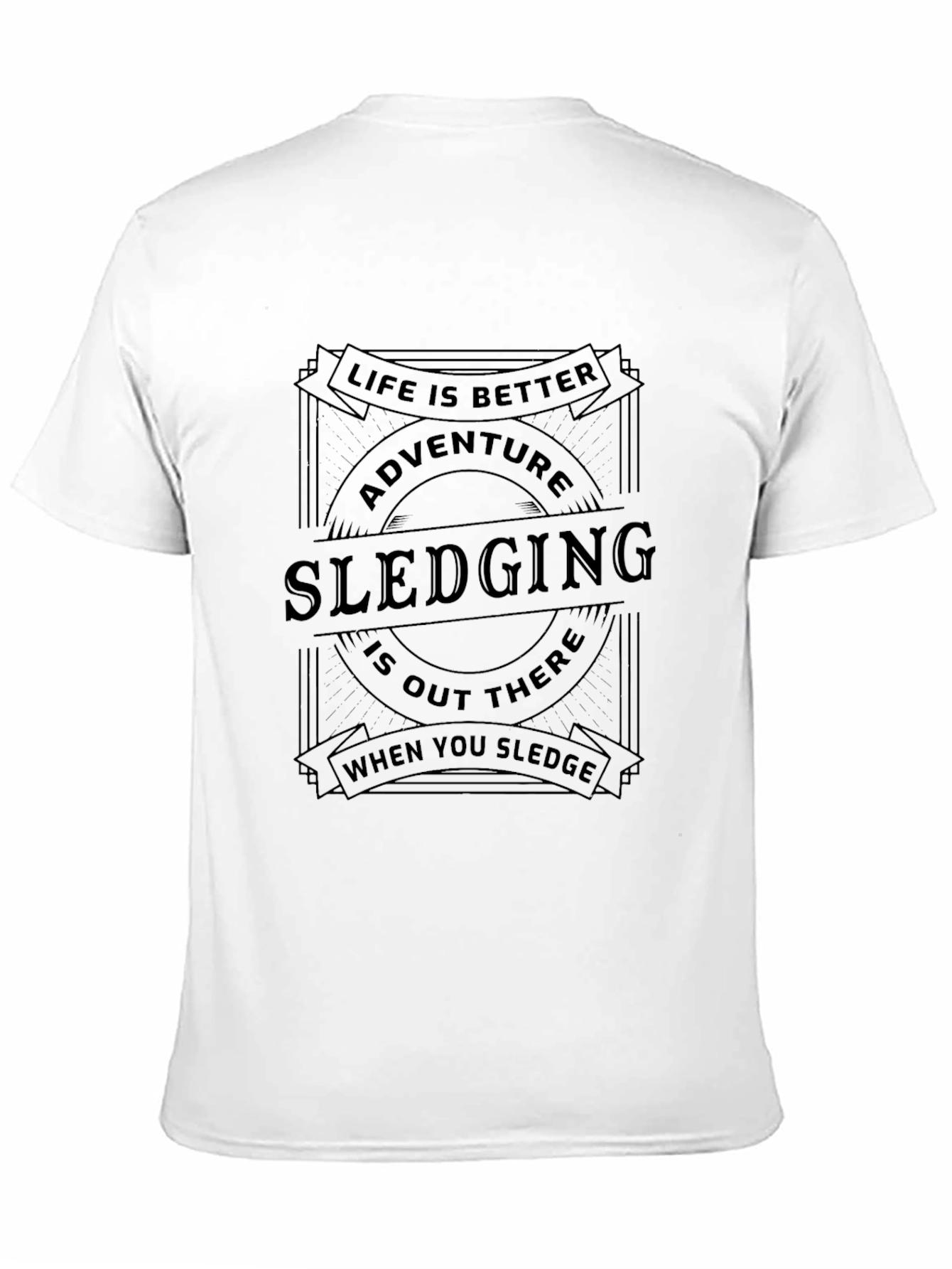 Adventure Sledging Graphic Tee - Black