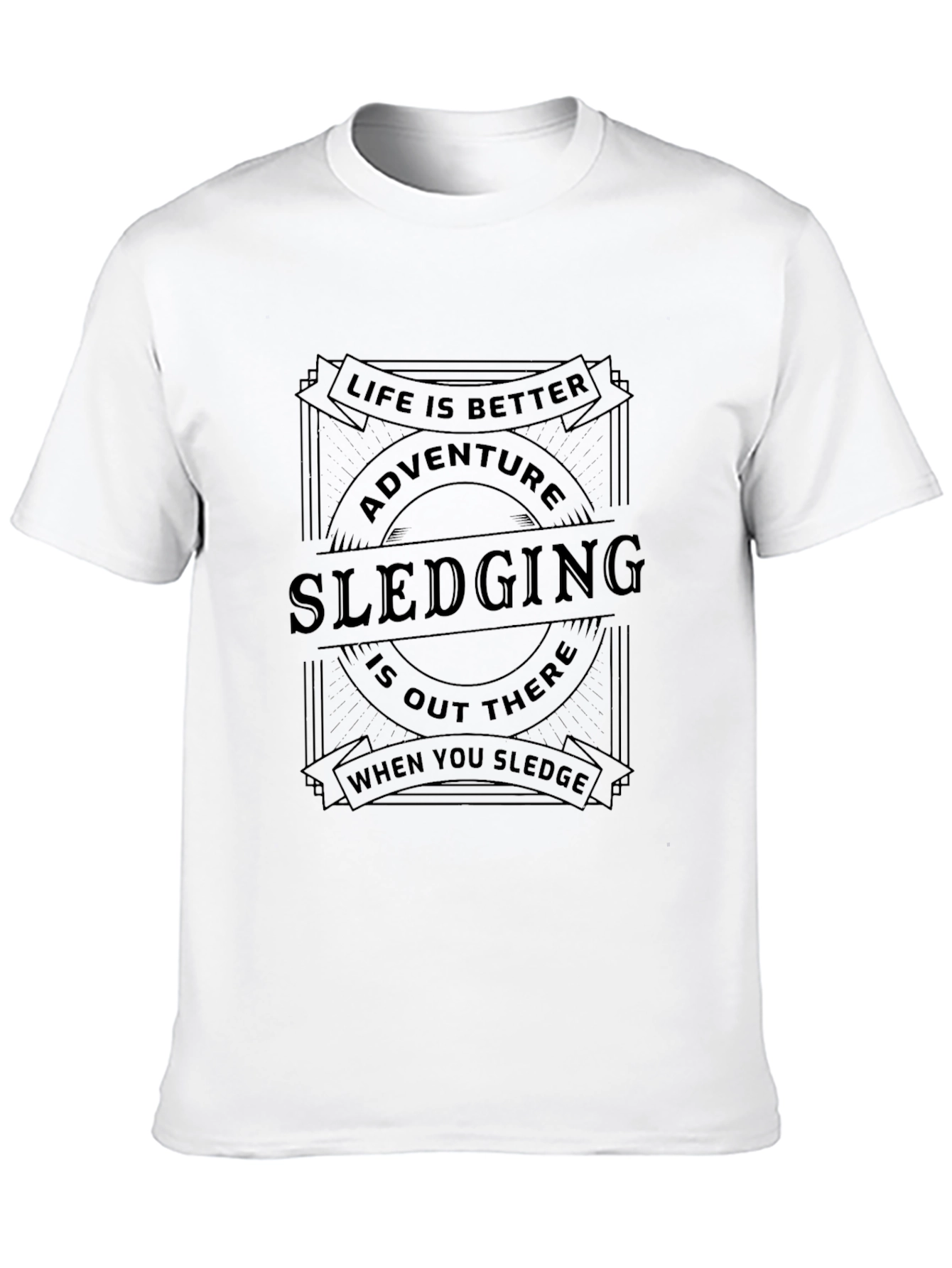 Adventure Sledging Graphic Tee - Black