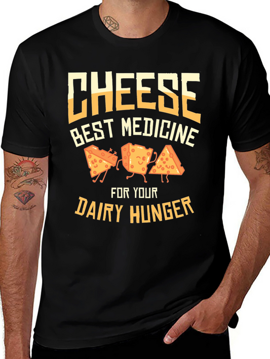 Cheese Best Medicine Funny Graphic T-Shirt