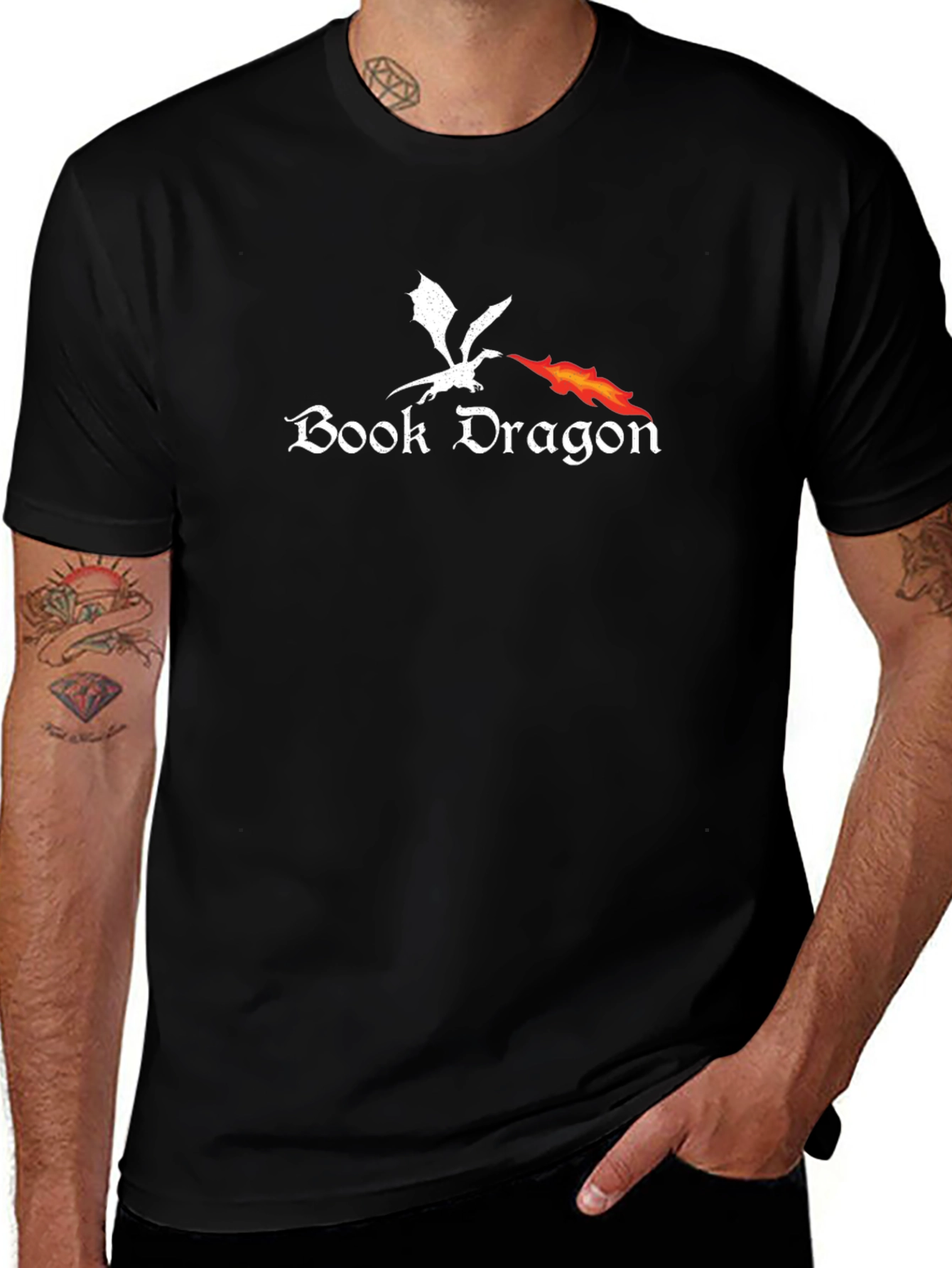 Book Dragon T-Shirt - Fantasy Reader Tee