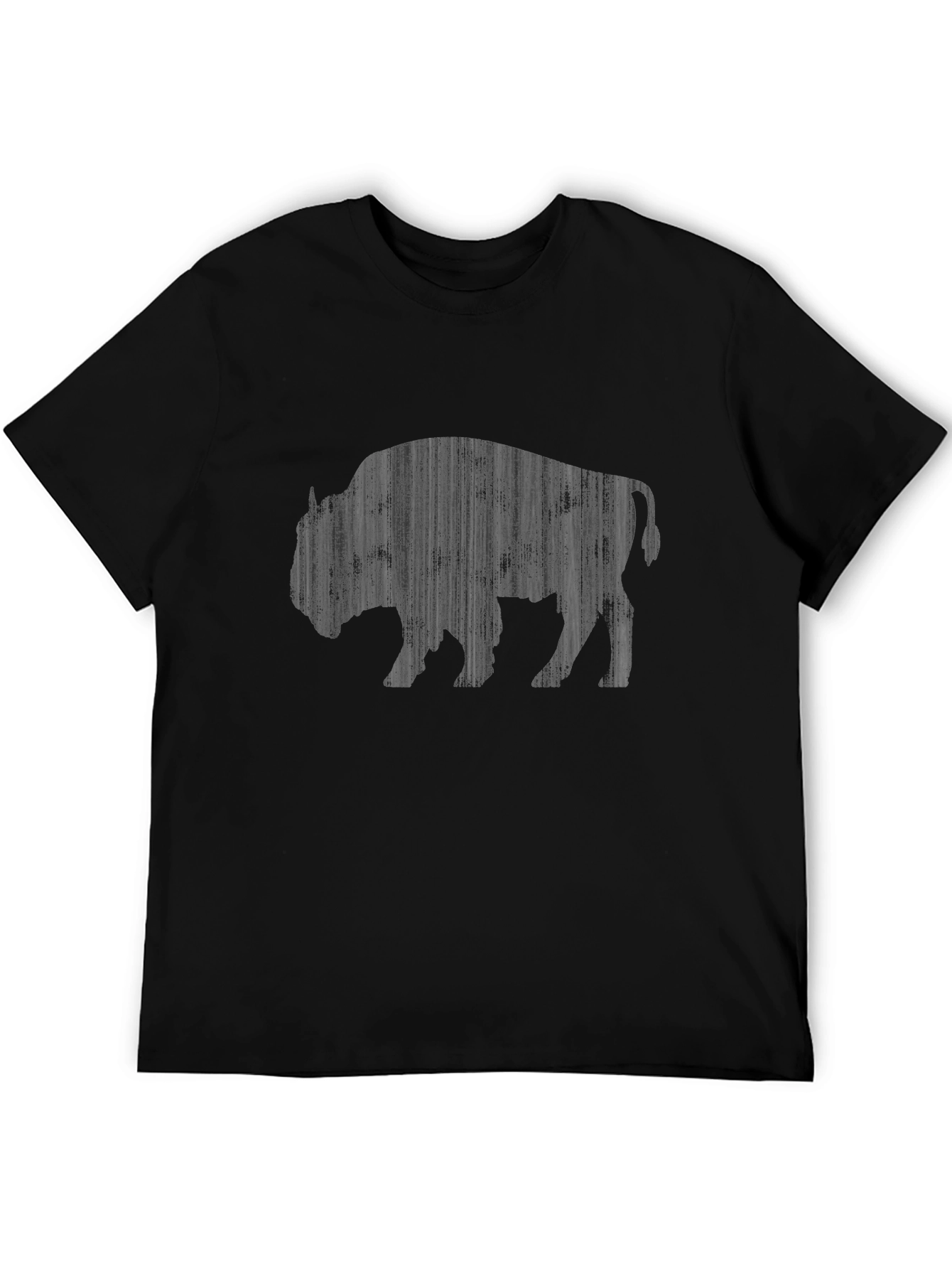 Bison Graphic Tee - Black Cotton T-Shirt
