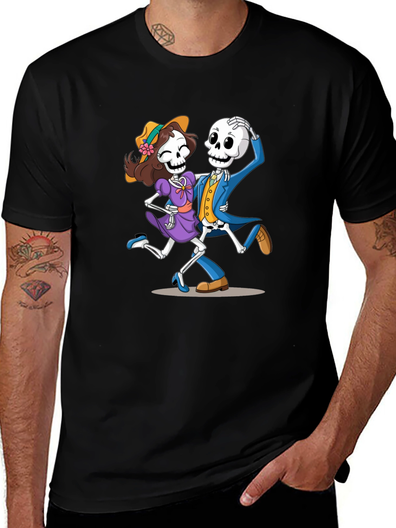 Dancing Skeletons Graphic Tee - Dia de los Muertos