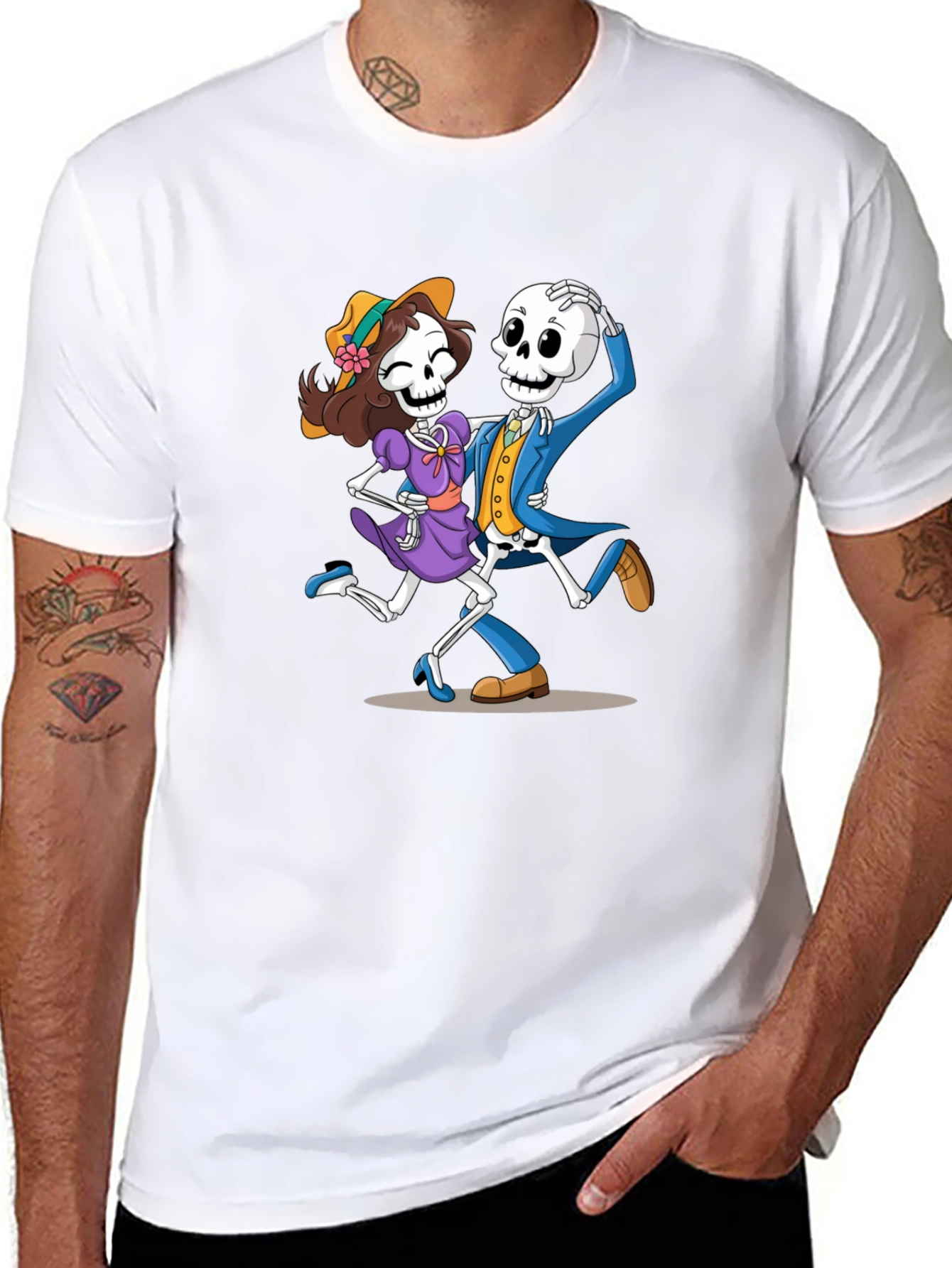 Dancing Skeletons Graphic Tee - Dia de los Muertos