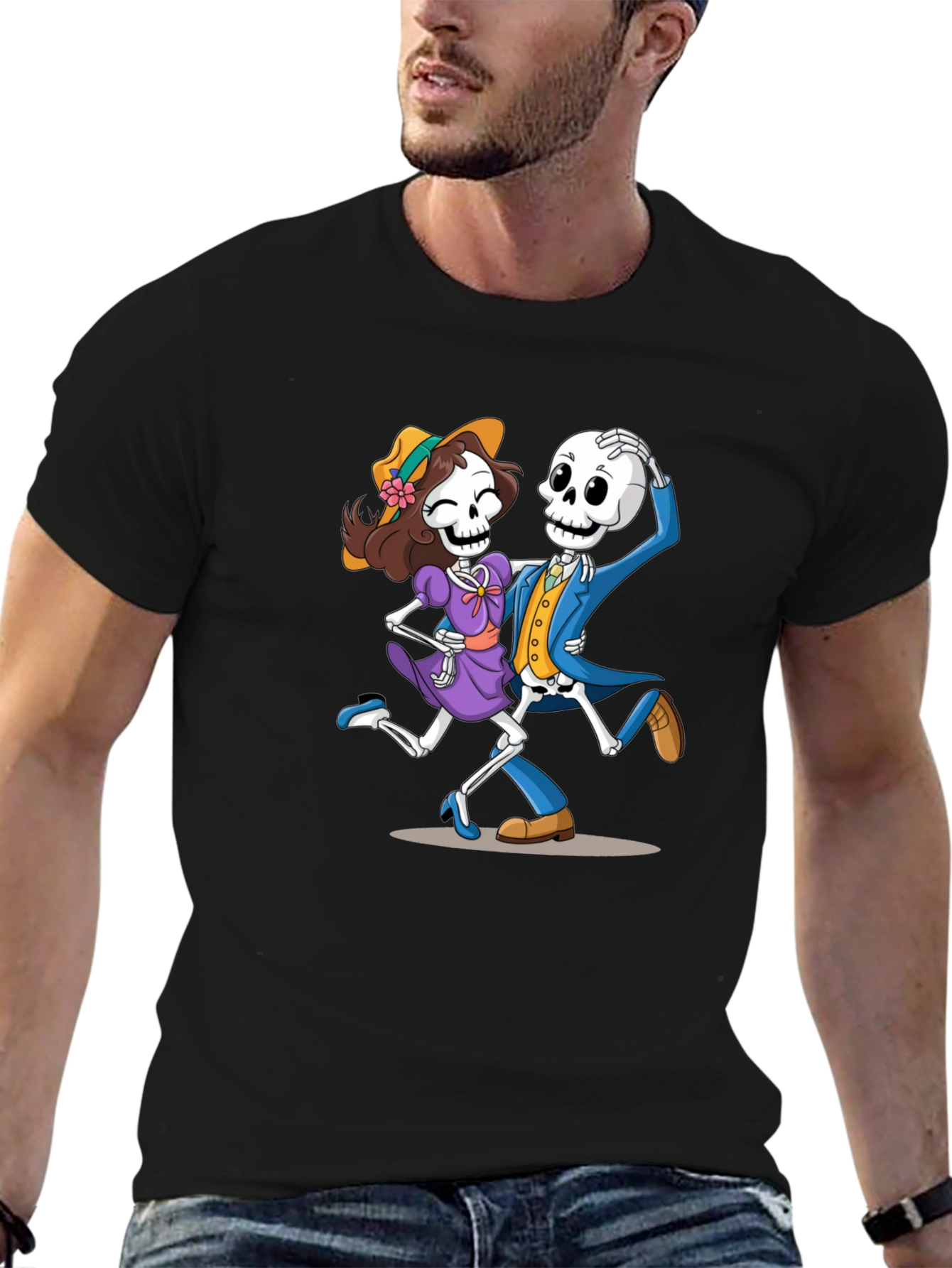 Dancing Skeletons Graphic Tee - Dia de los Muertos
