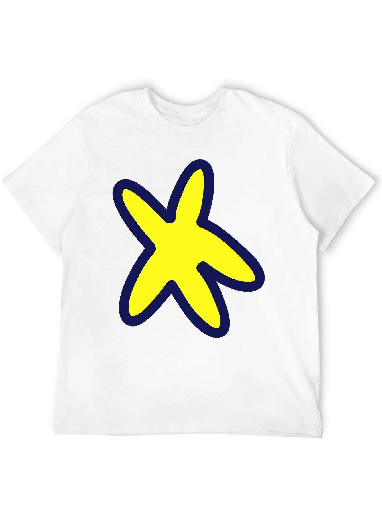 Yellow Star Graphic Black T-Shirt