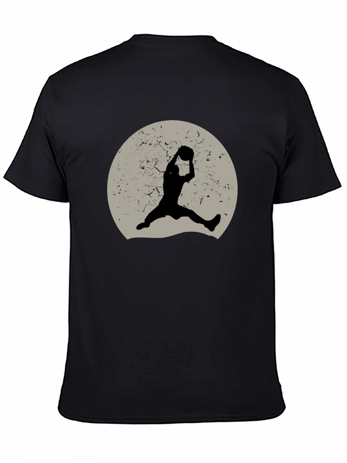 Retro Basketball Silhouette Graphic Tee - Black