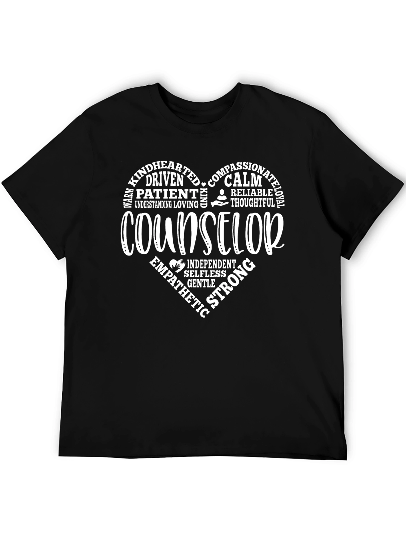 Counselor Heart Word Art Graphic T-Shirt