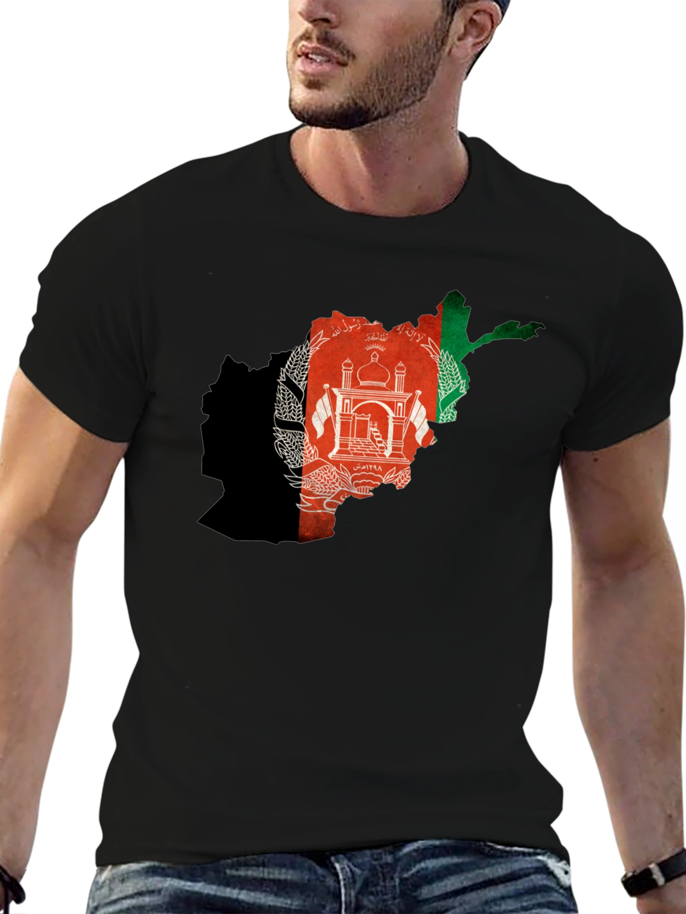Afghanistan Flag Map Graphic T-Shirt