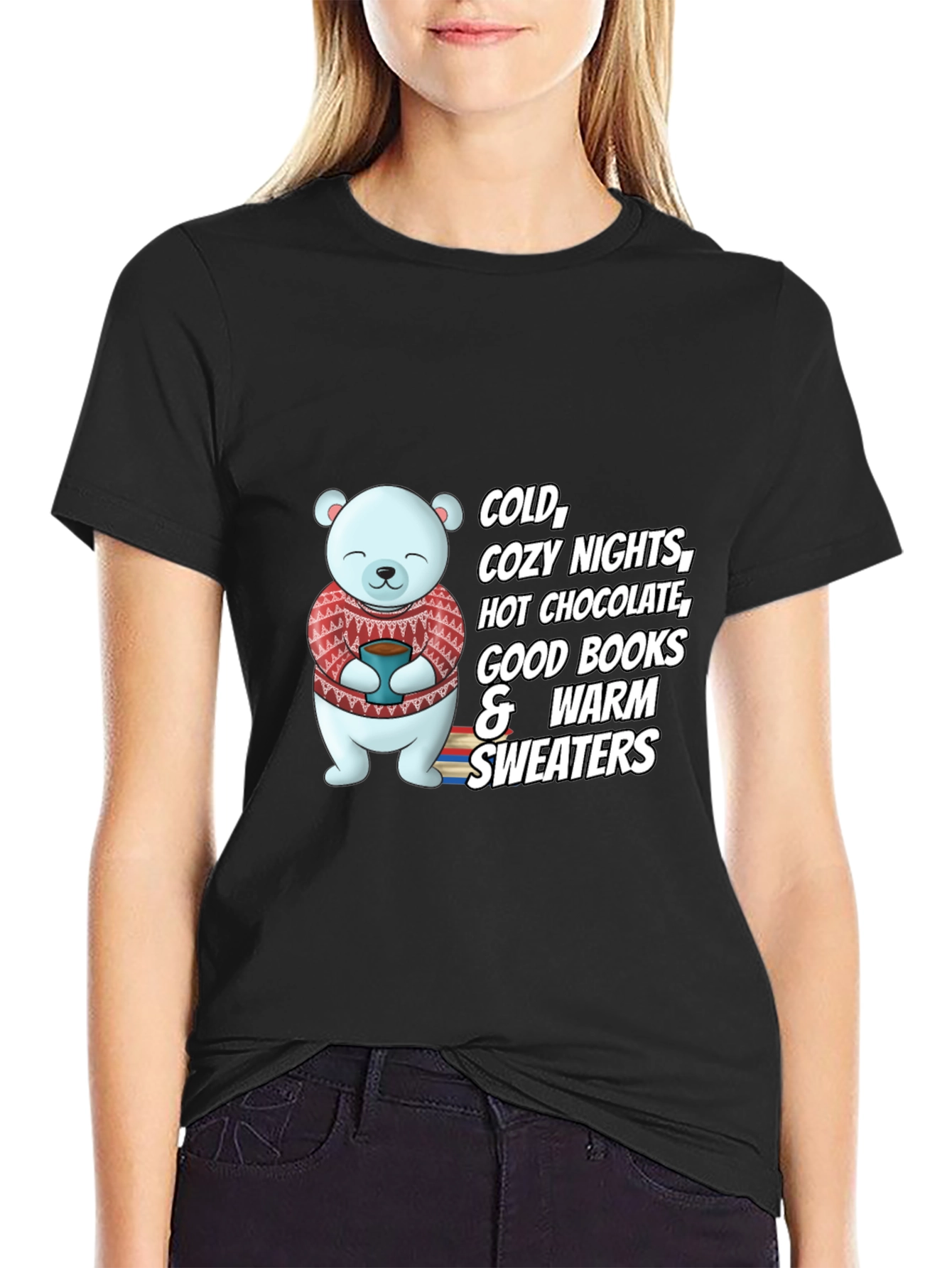 Cozy Season T-Shirt - Bear with Hot Chocolate