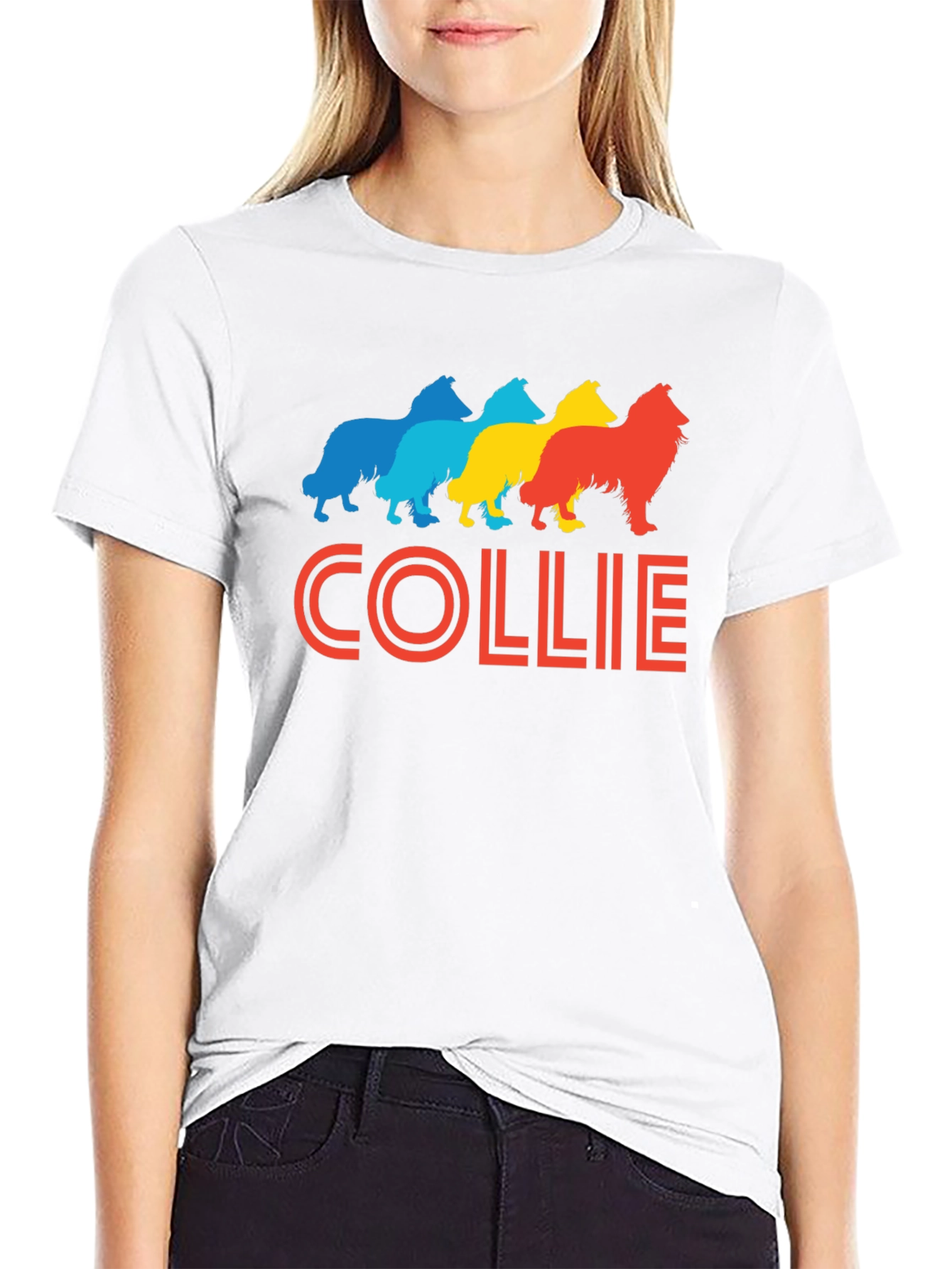 Collie Dog Breed Retro Graphic T-Shirt