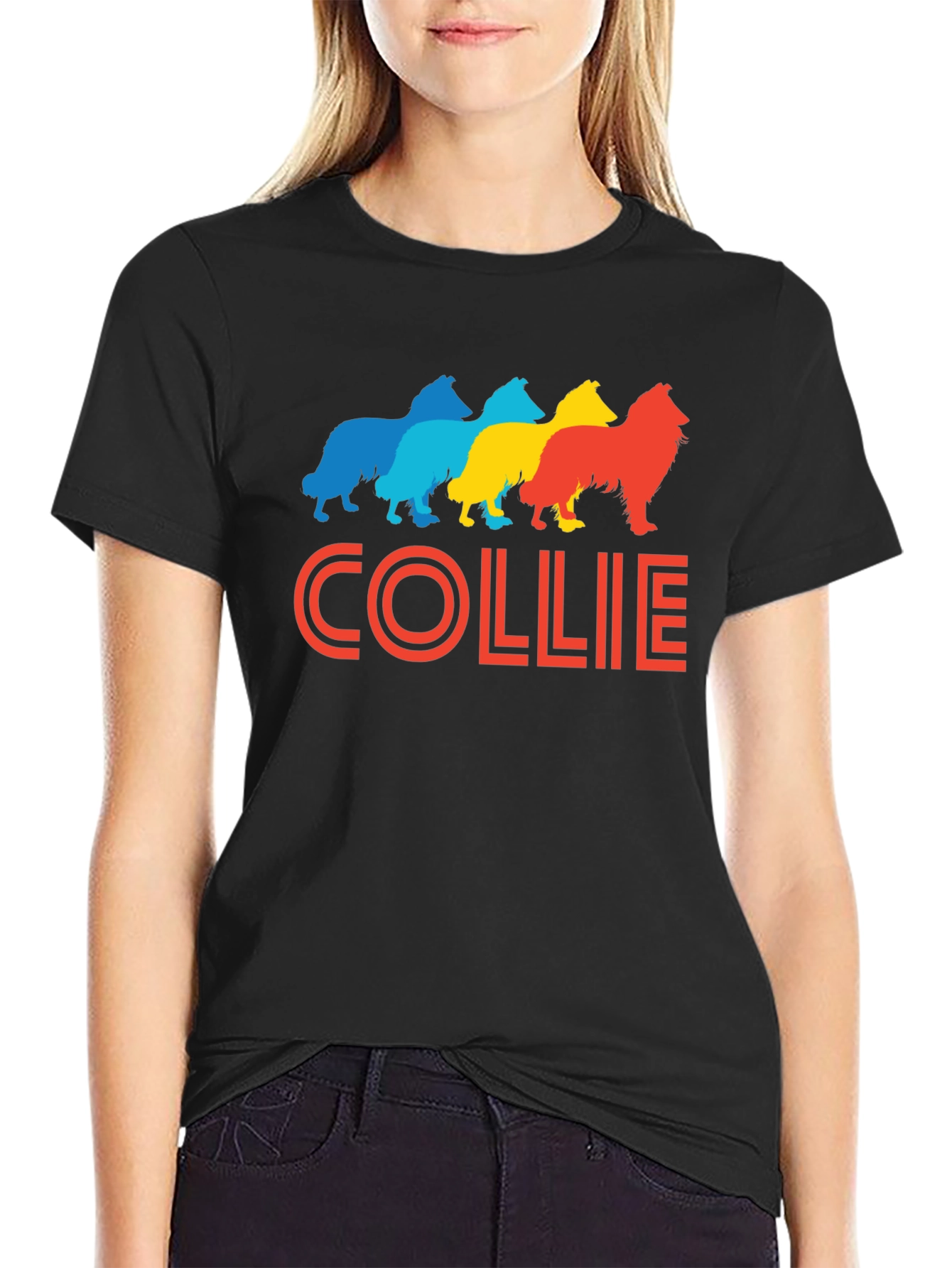 Collie Dog Breed Retro Graphic T-Shirt